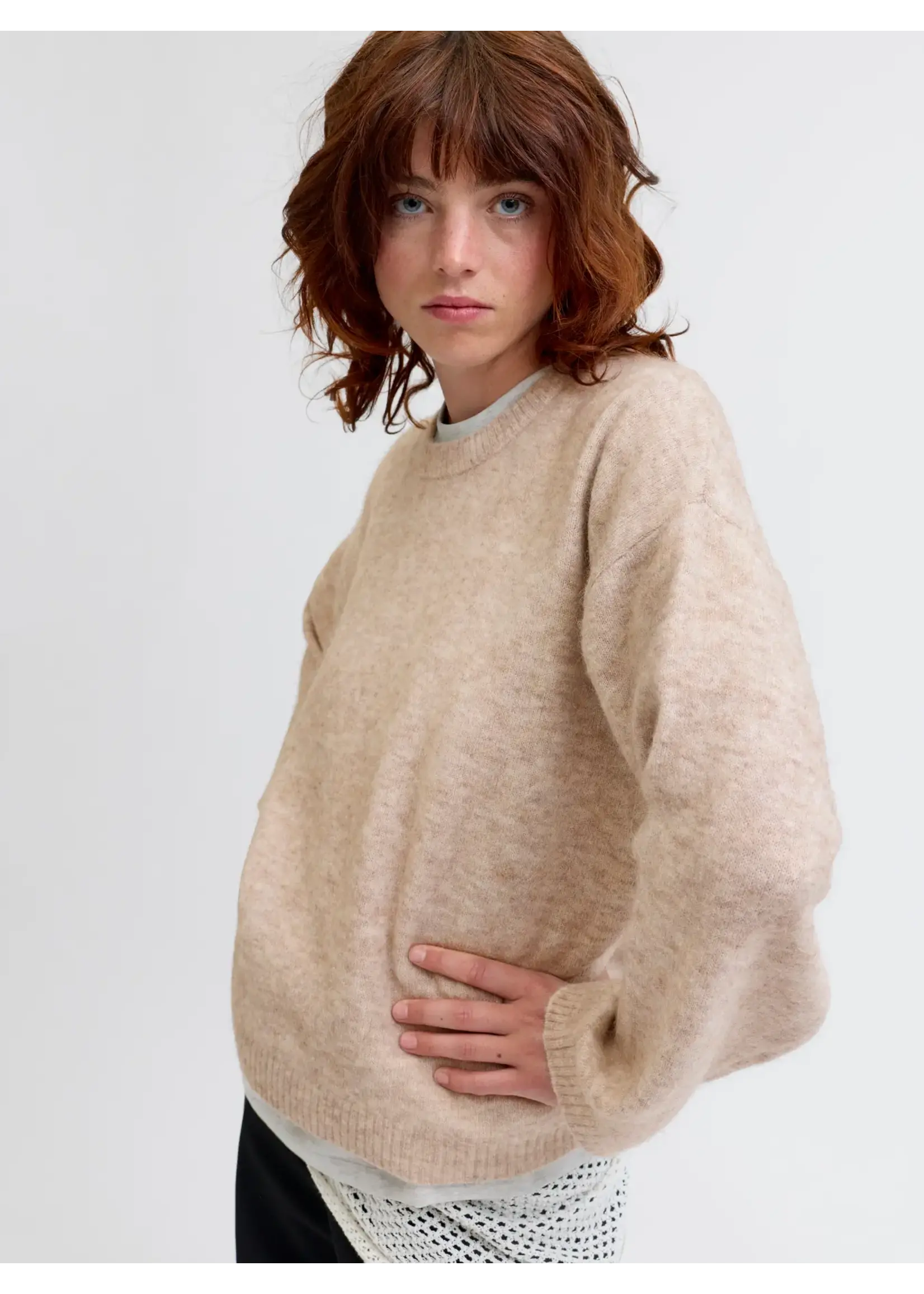 JXMATHILDA WOOL BLEND CREW NECK KNIT .