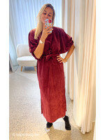 DRESS MONICA CORDUROY BORDEAUX