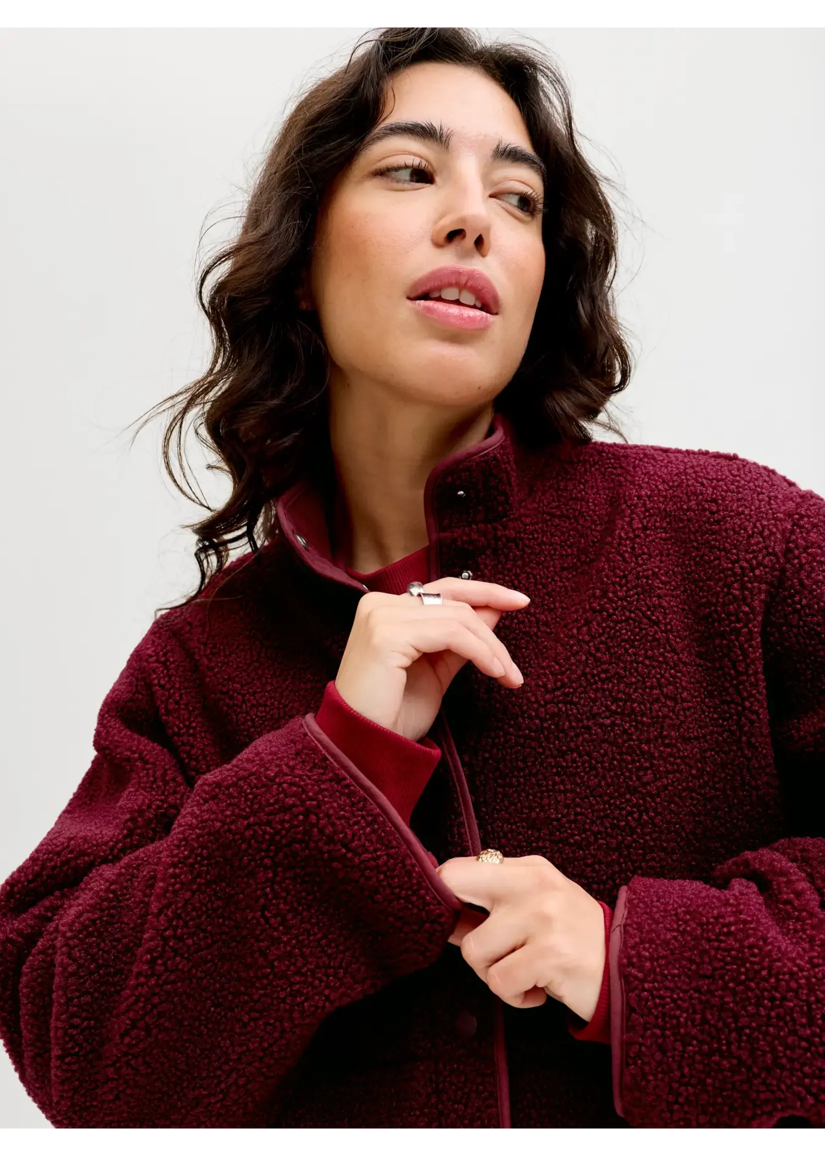 JXVERA TEDDY JACKET BORDEAUX