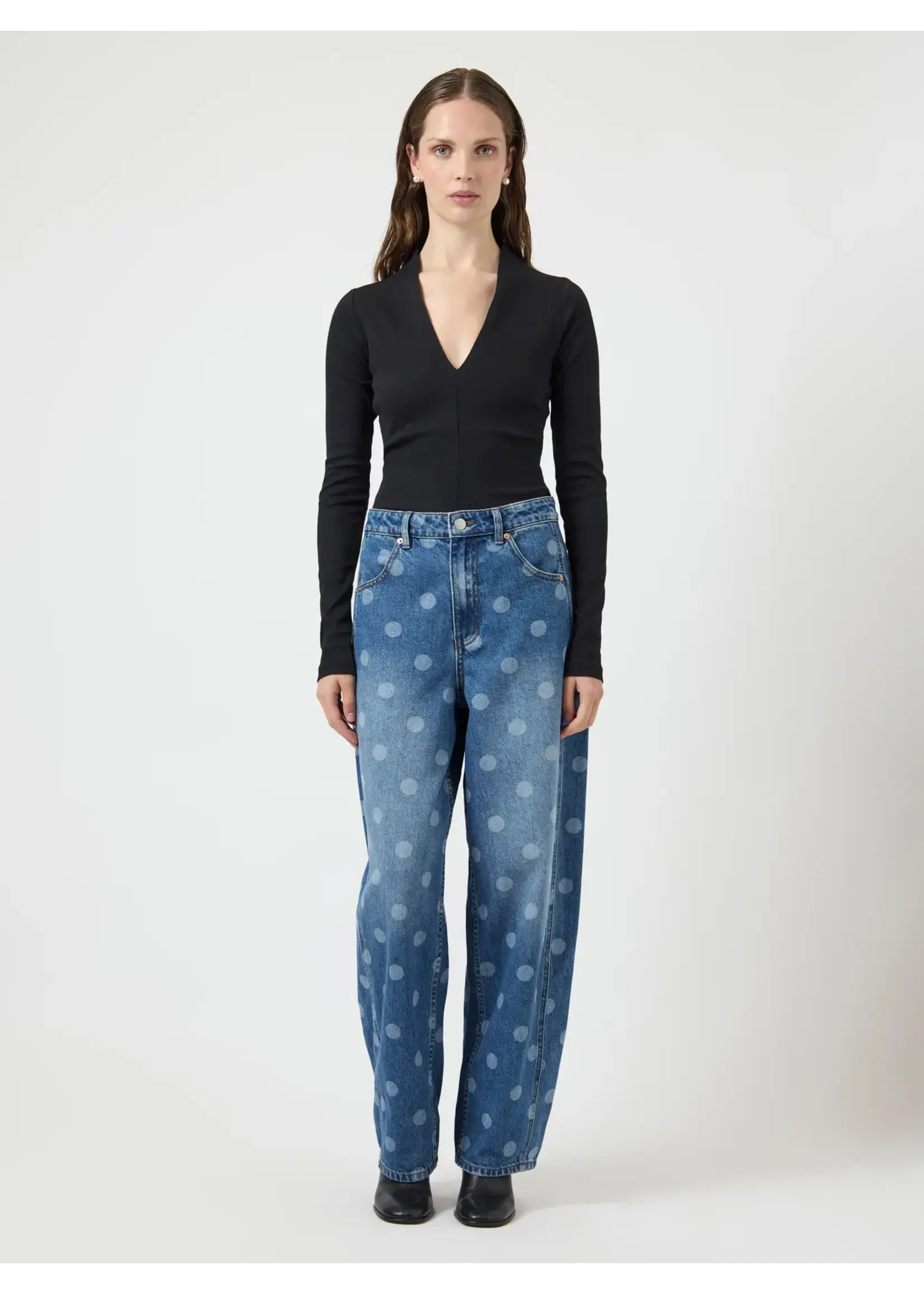 YASLUA HW BARREL ANKLE JEANS