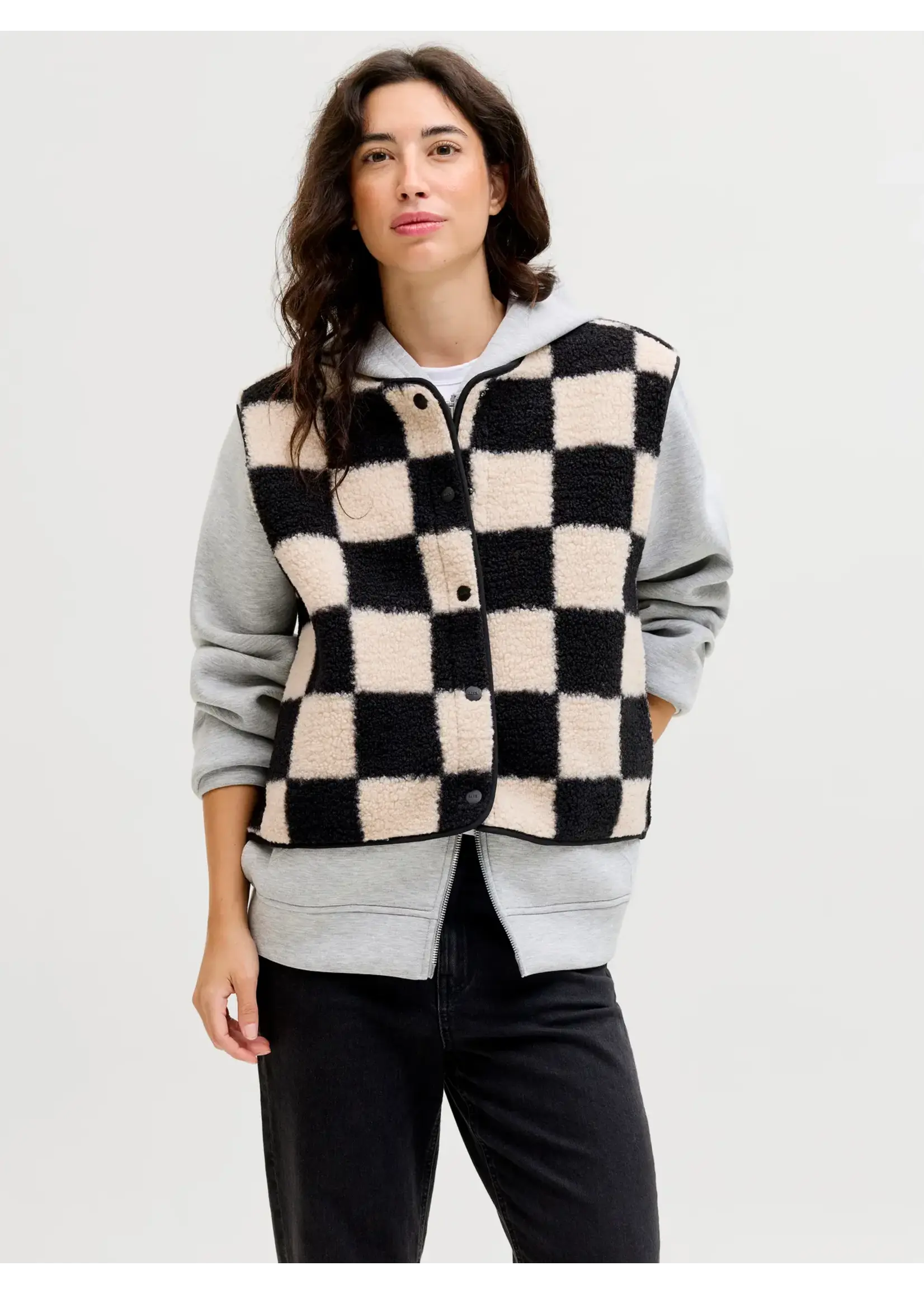 JXVERA CHECK TEDDY VEST OTW