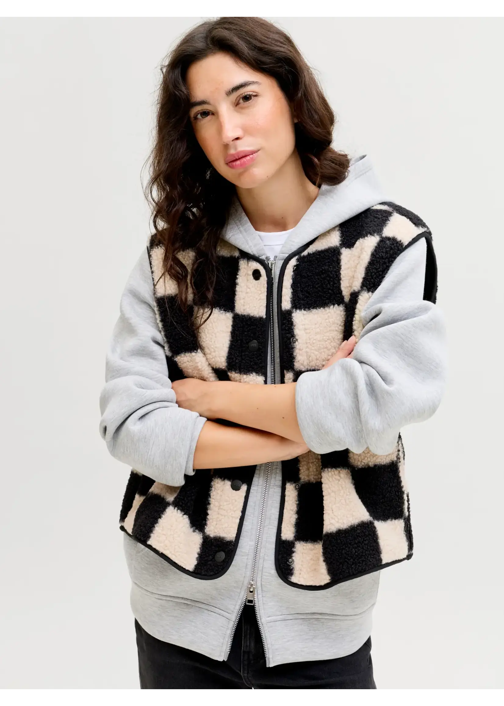 JXVERA CHECK TEDDY VEST OTW