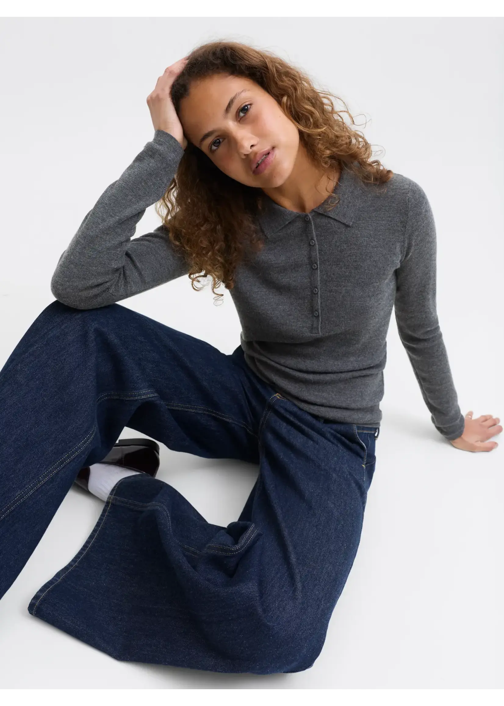 JXWREN WOOL BLEND POLO NECK KNIT