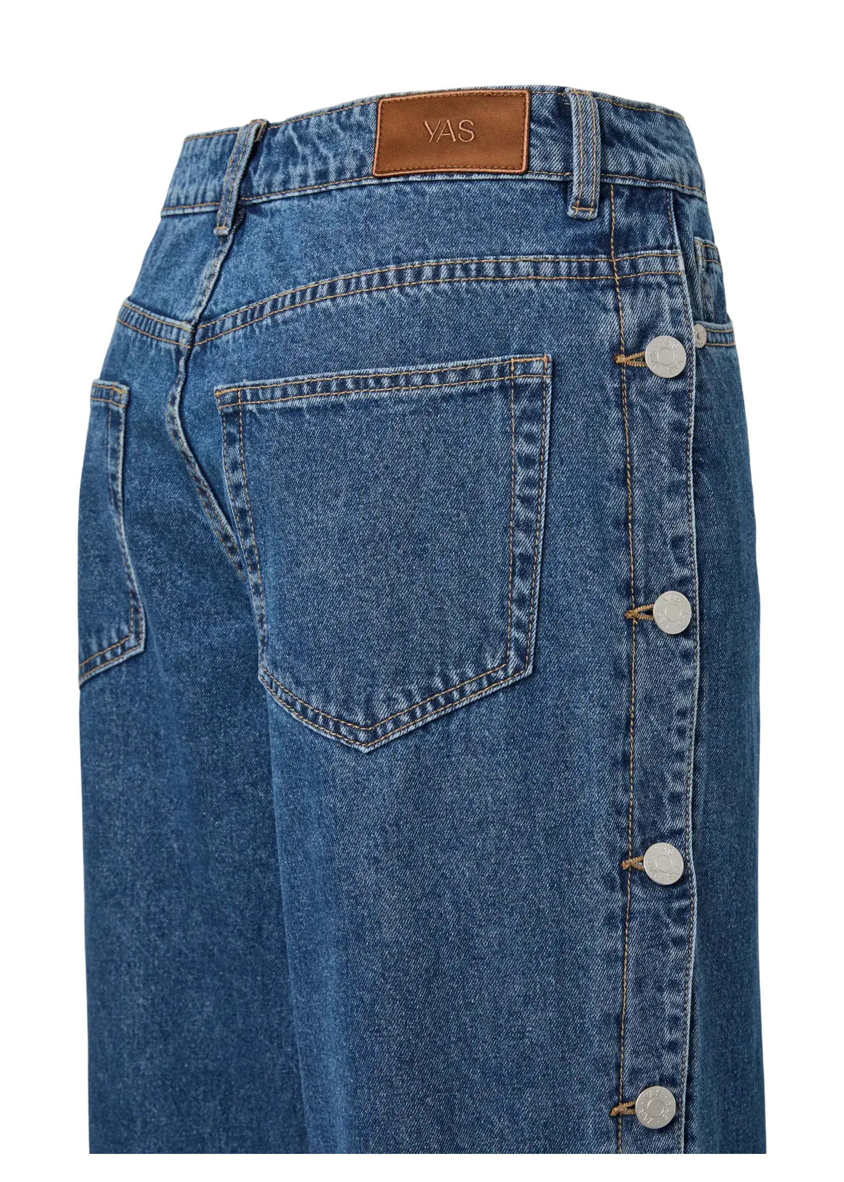YASBREE HW BUTTON DETAIL JEANS