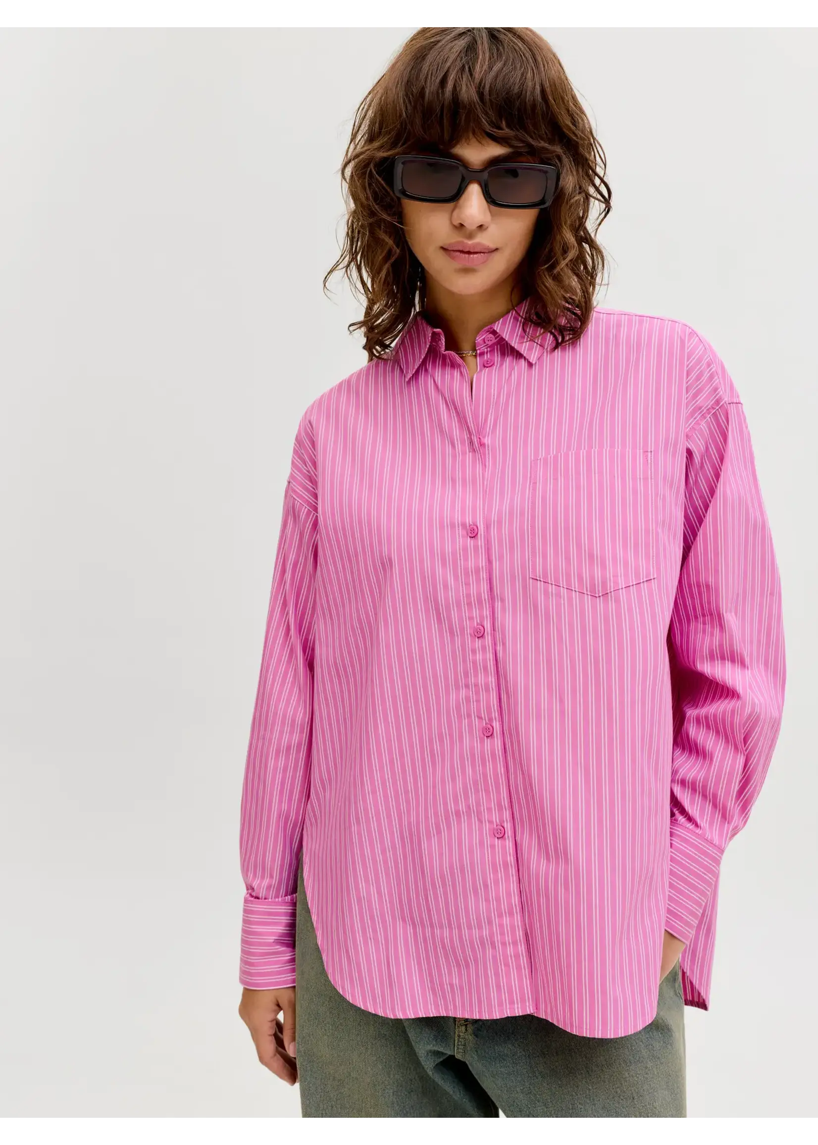 JXJAMIE LS RELAXED POPLIN SHIRT STRIPES