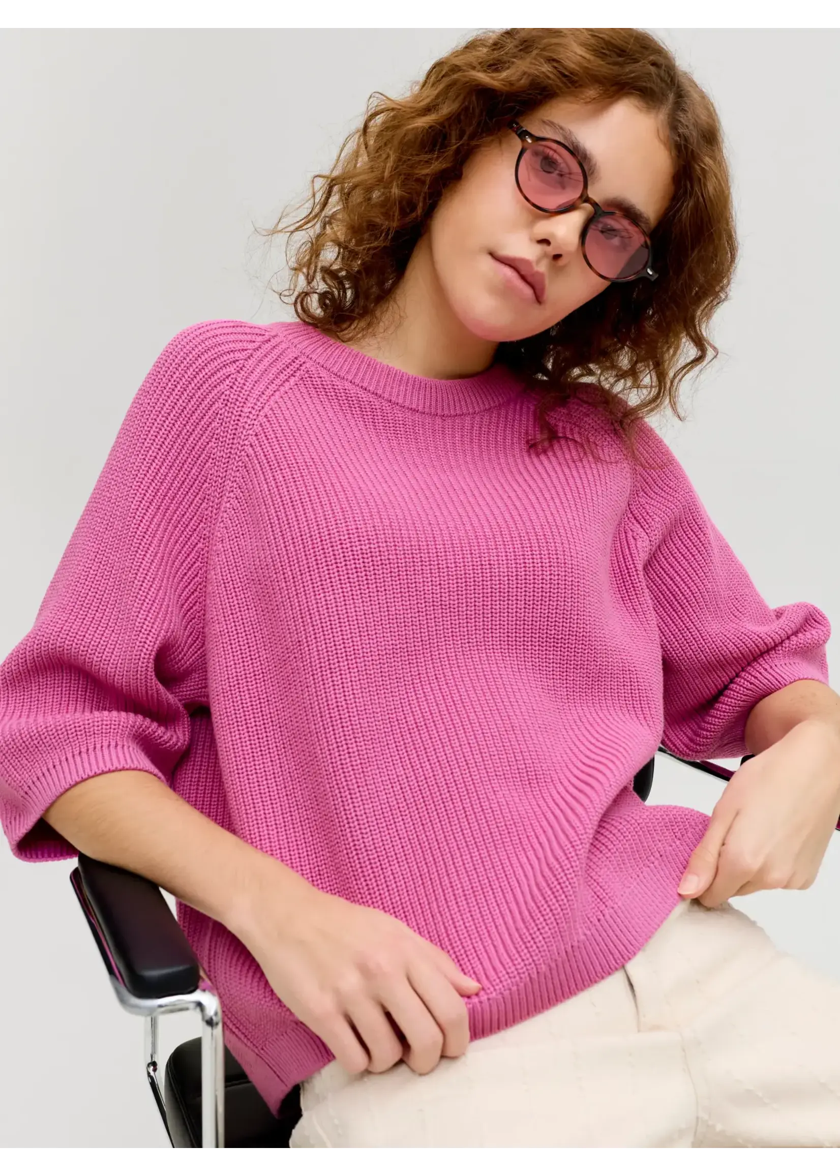 JXMARGE TWIST SS CREW NECK KNIT SN FIJI FLOWER