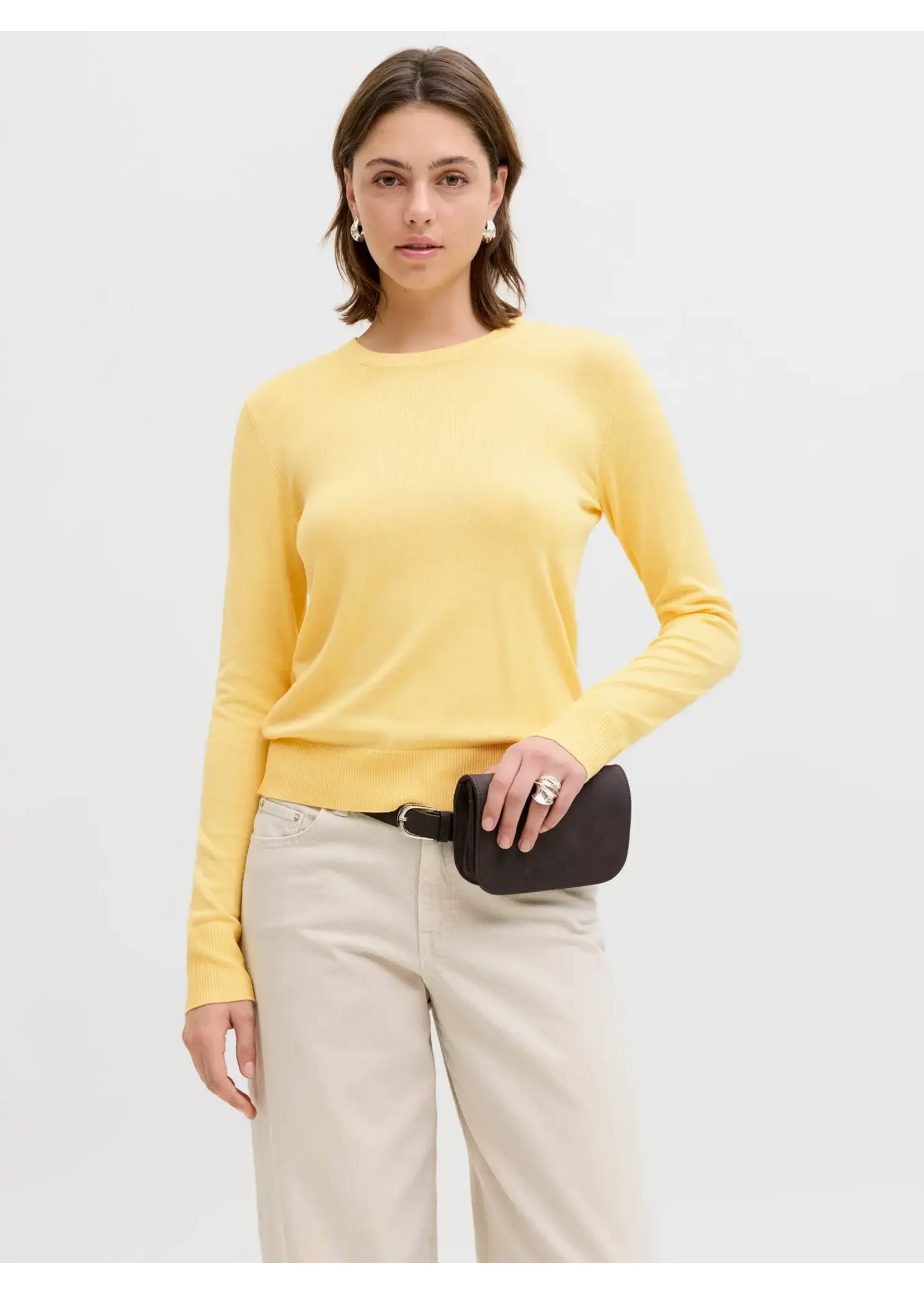 JXCARA COMFY CREW NECK KNIT PULLOVER SUNLIGHT