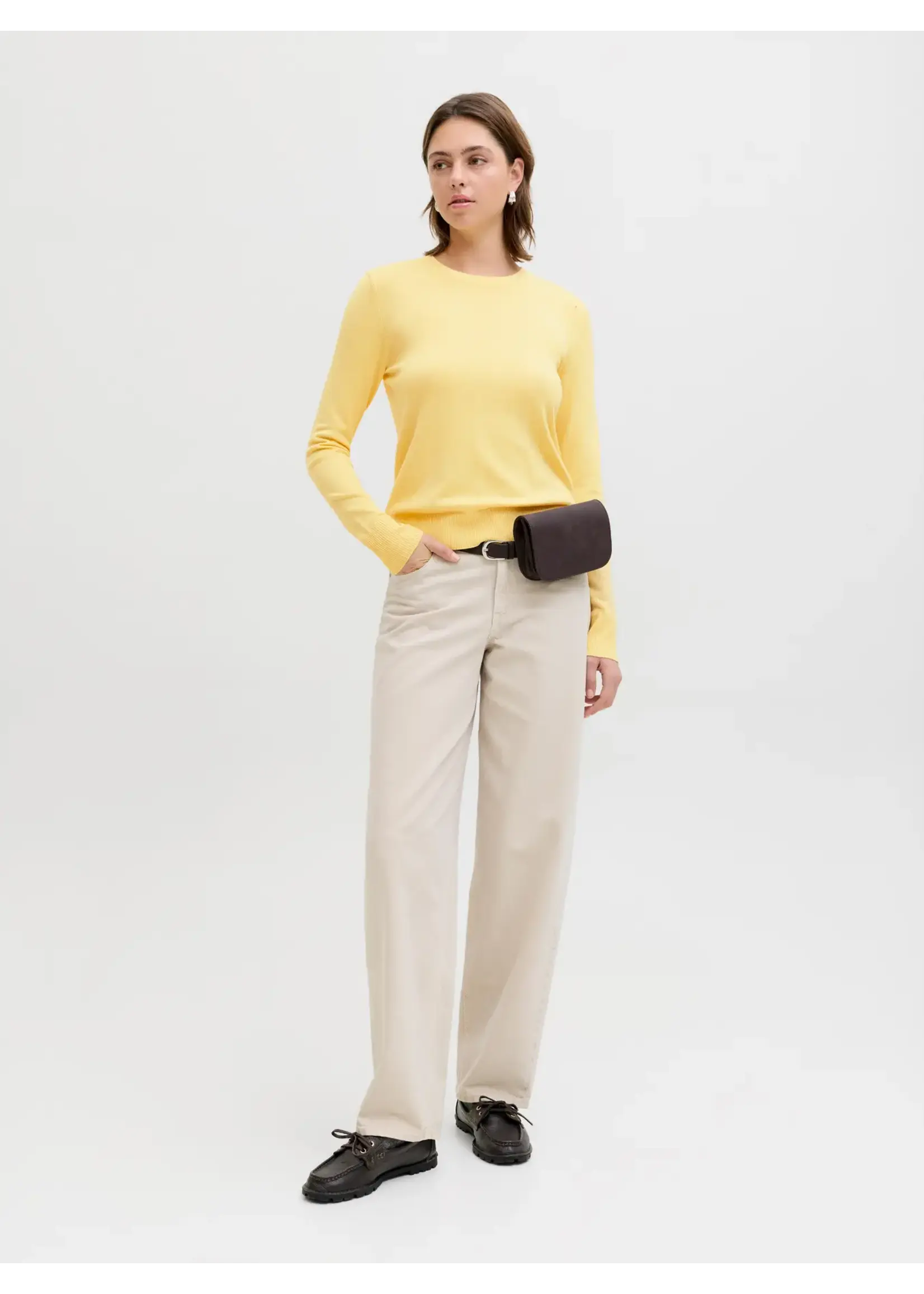 JXCARA COMFY CREW NECK KNIT PULLOVER SUNLIGHT