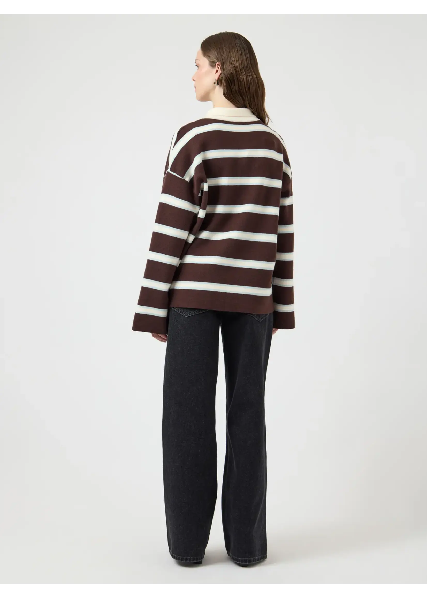 YAS YASISABELL LS POLO KNIT PULLOVER S. NOOS CHOCOLATE