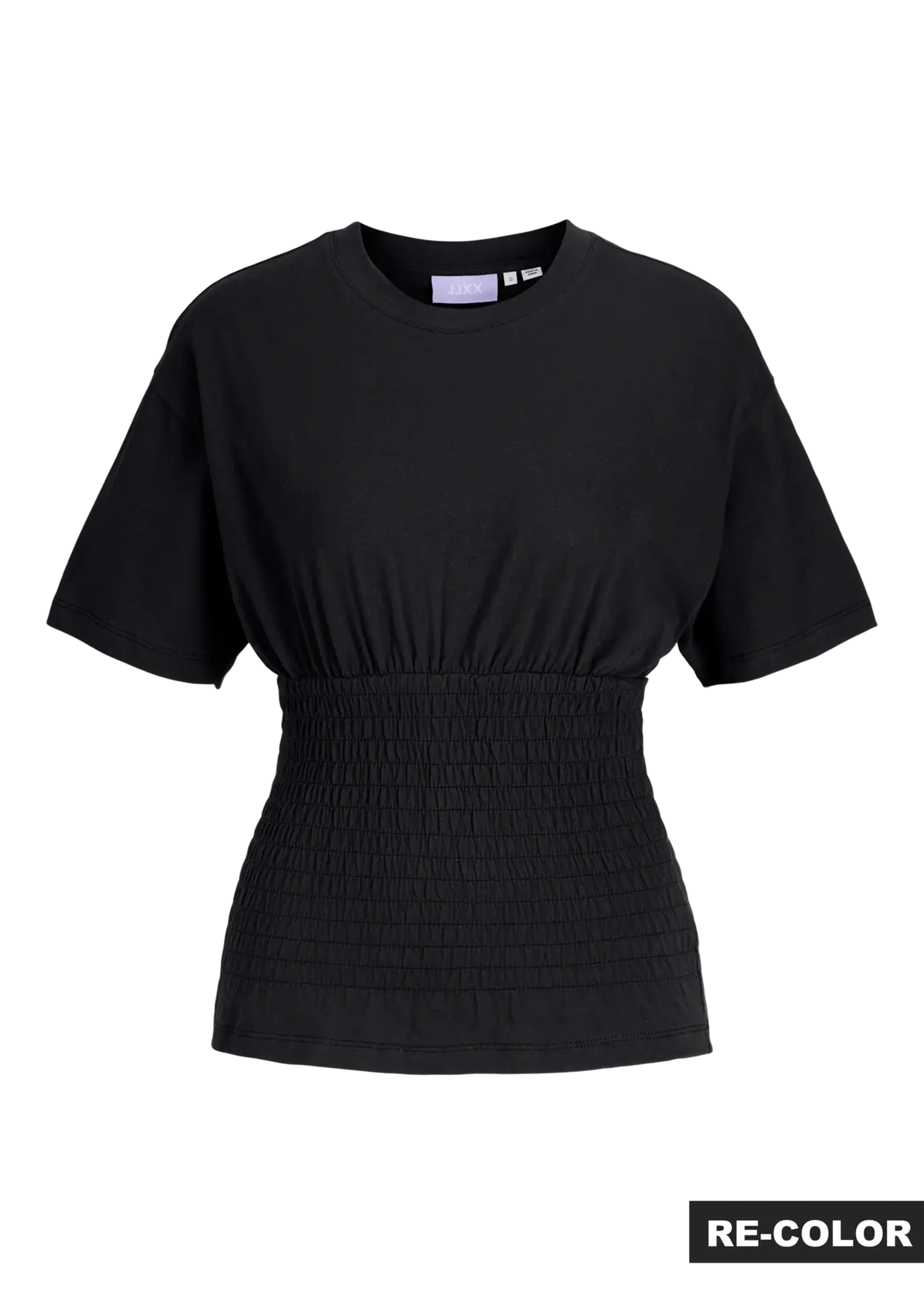 JJXX JXEVELYN SMOCK SS TEE JRS BLACK.