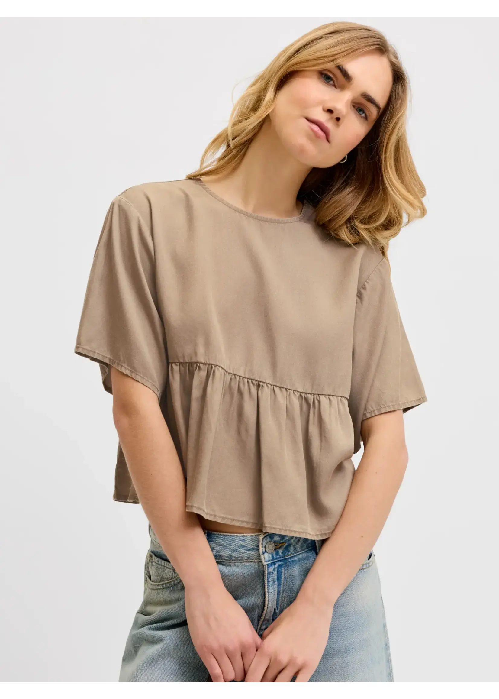 JJXX JXSIGRID TENCEL SS TOP WVN LN