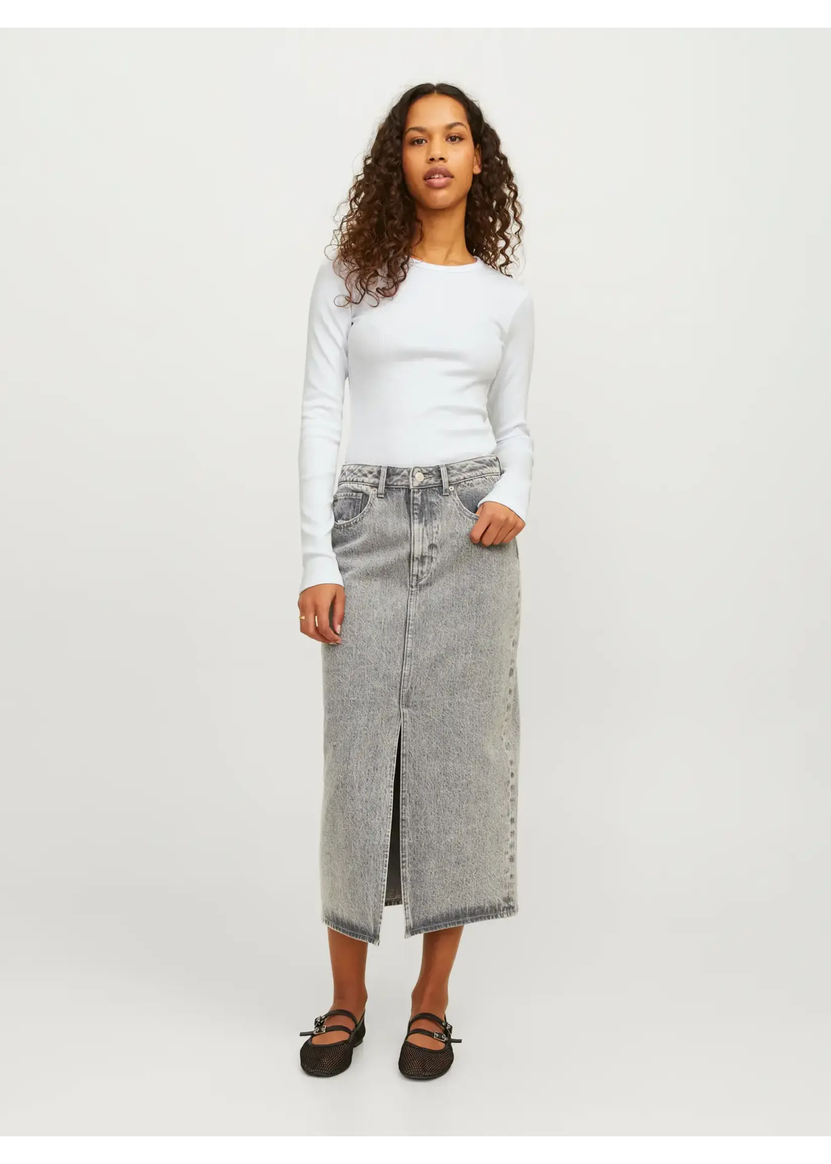 JJXX JXFREYA STR LS RIB TEE JRS NOOS BRIGHT WHITE