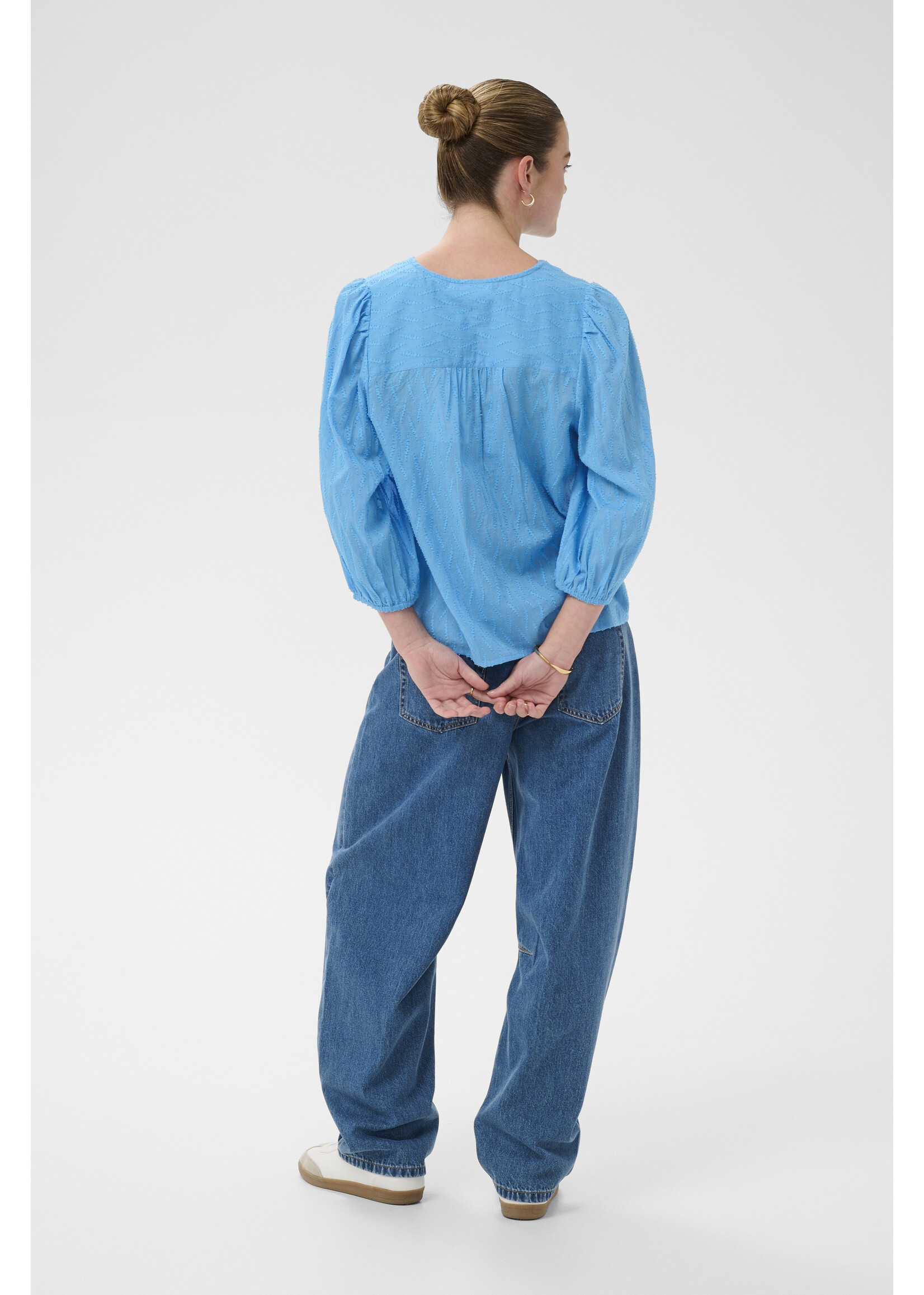 KAFFE KAgabriela v-neck shirt azure