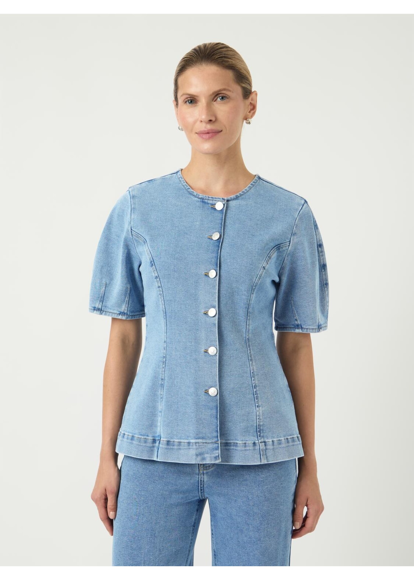 YAS YASROSIE SS DENIM TOP