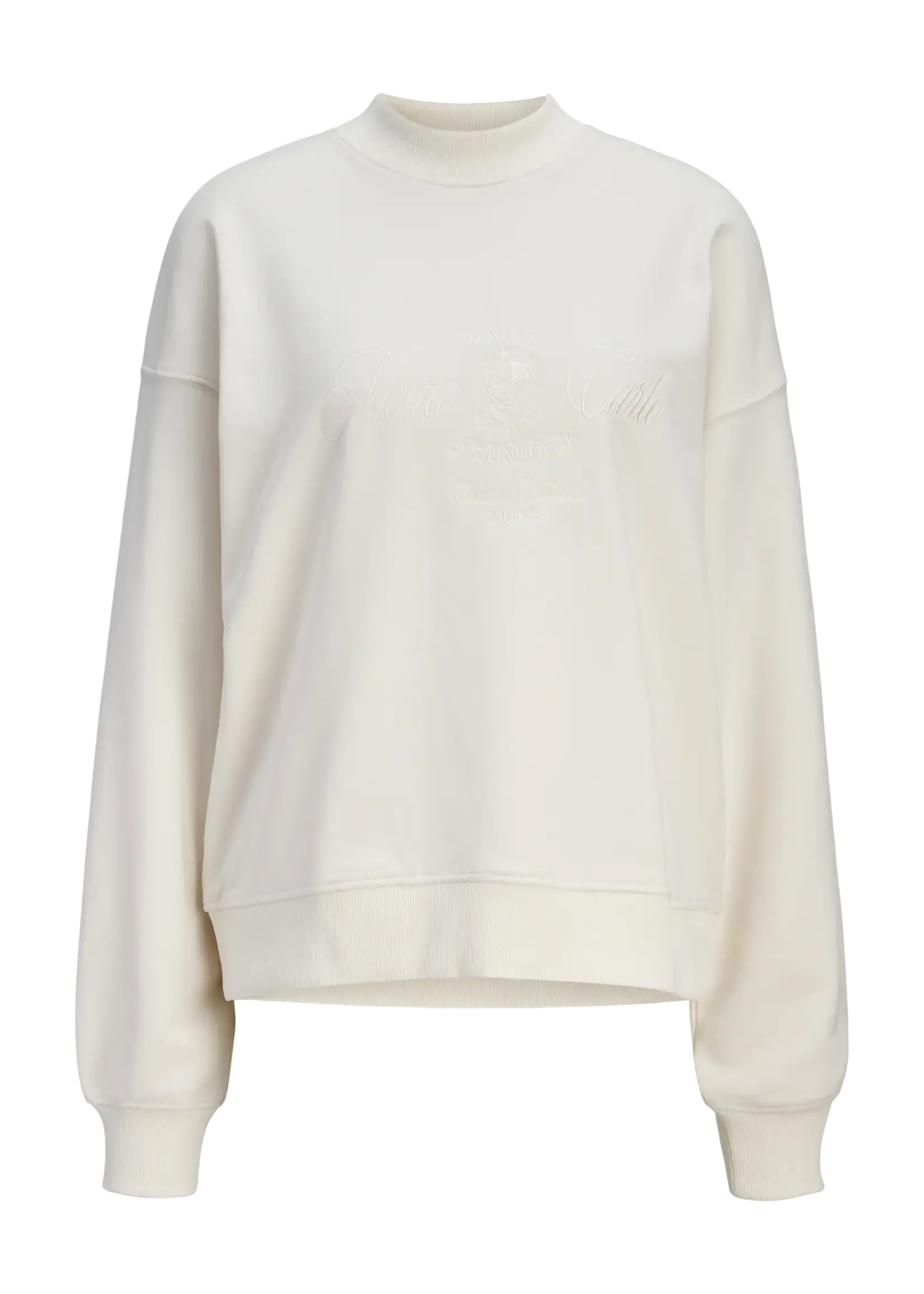 JJXX JXTHORA EMB LS CREW SWT WHITE