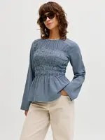 JJXX JXLINA SEERSUCKER LS SMOKE BLOUSE WVN