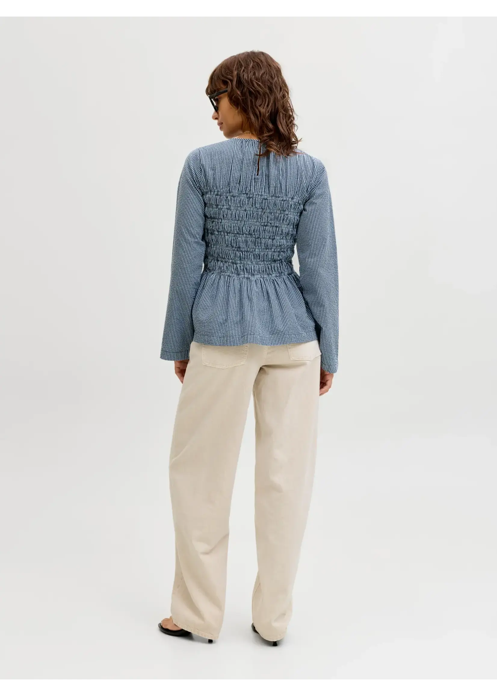 JJXX JXLINA SEERSUCKER LS SMOKE BLOUSE WVN