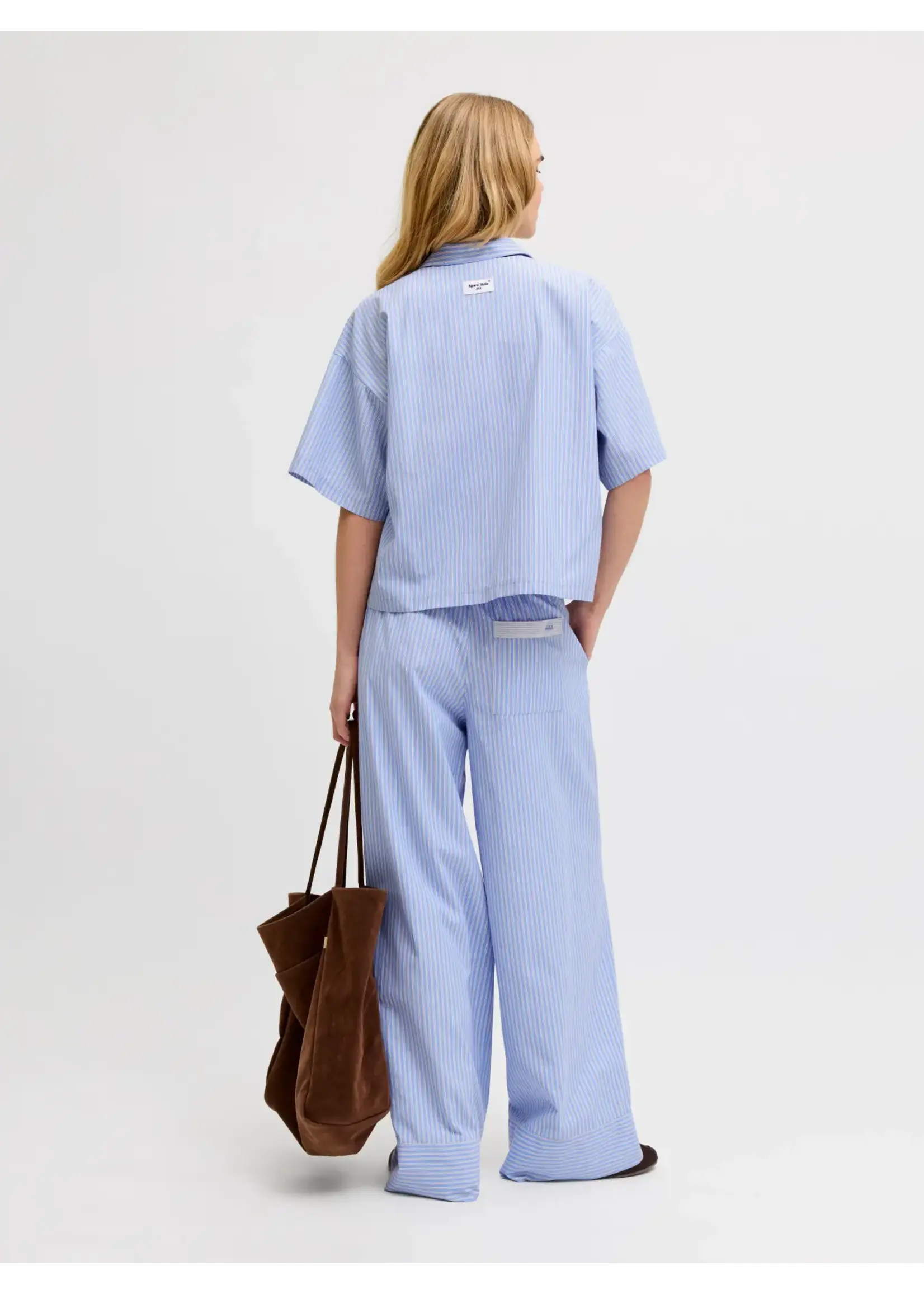 JJXX JXCARO POPLIN SS SHIRT WVN BLEU