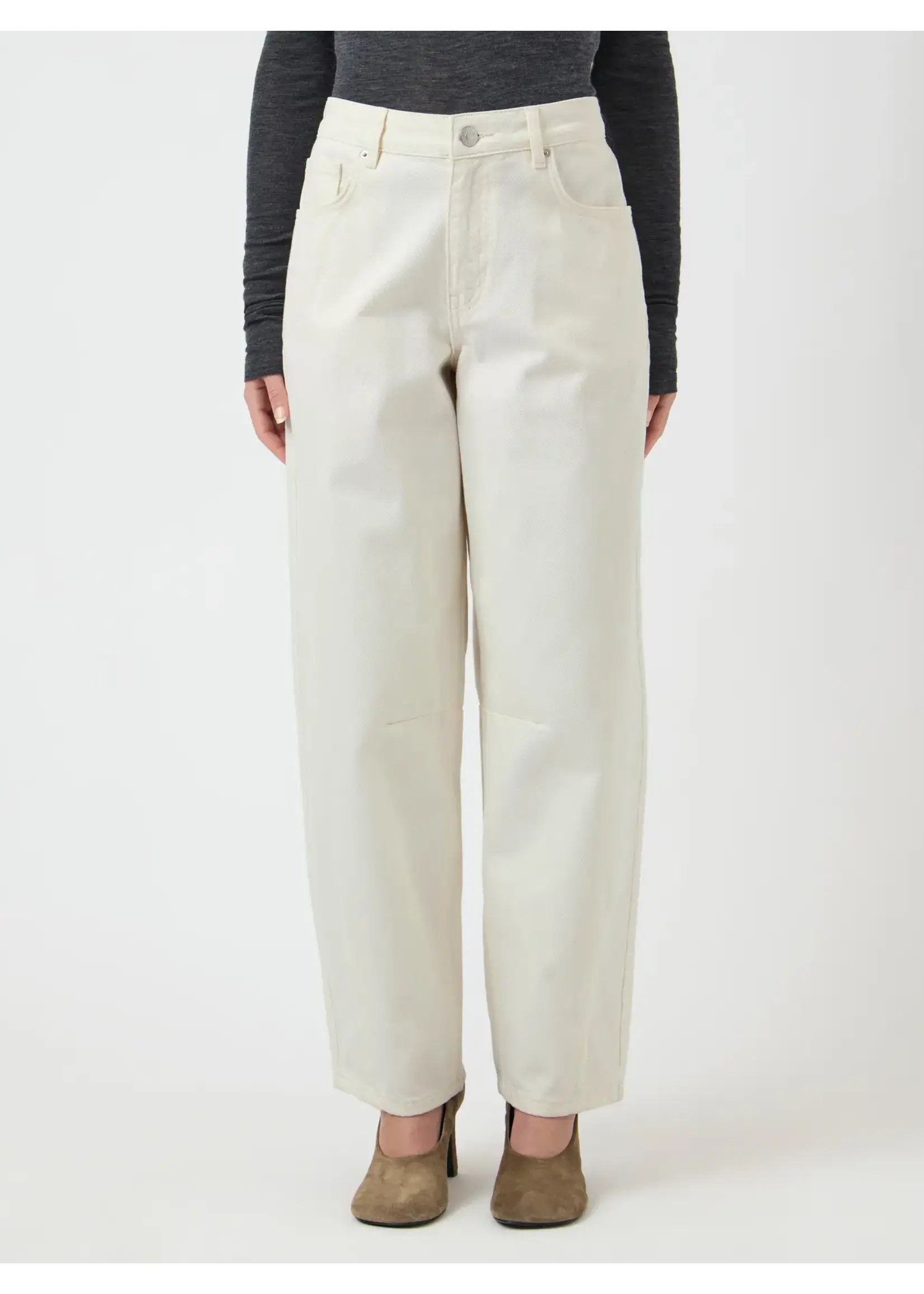 YAS YASLISA MW BARREL ANKLE JEANS WHITE