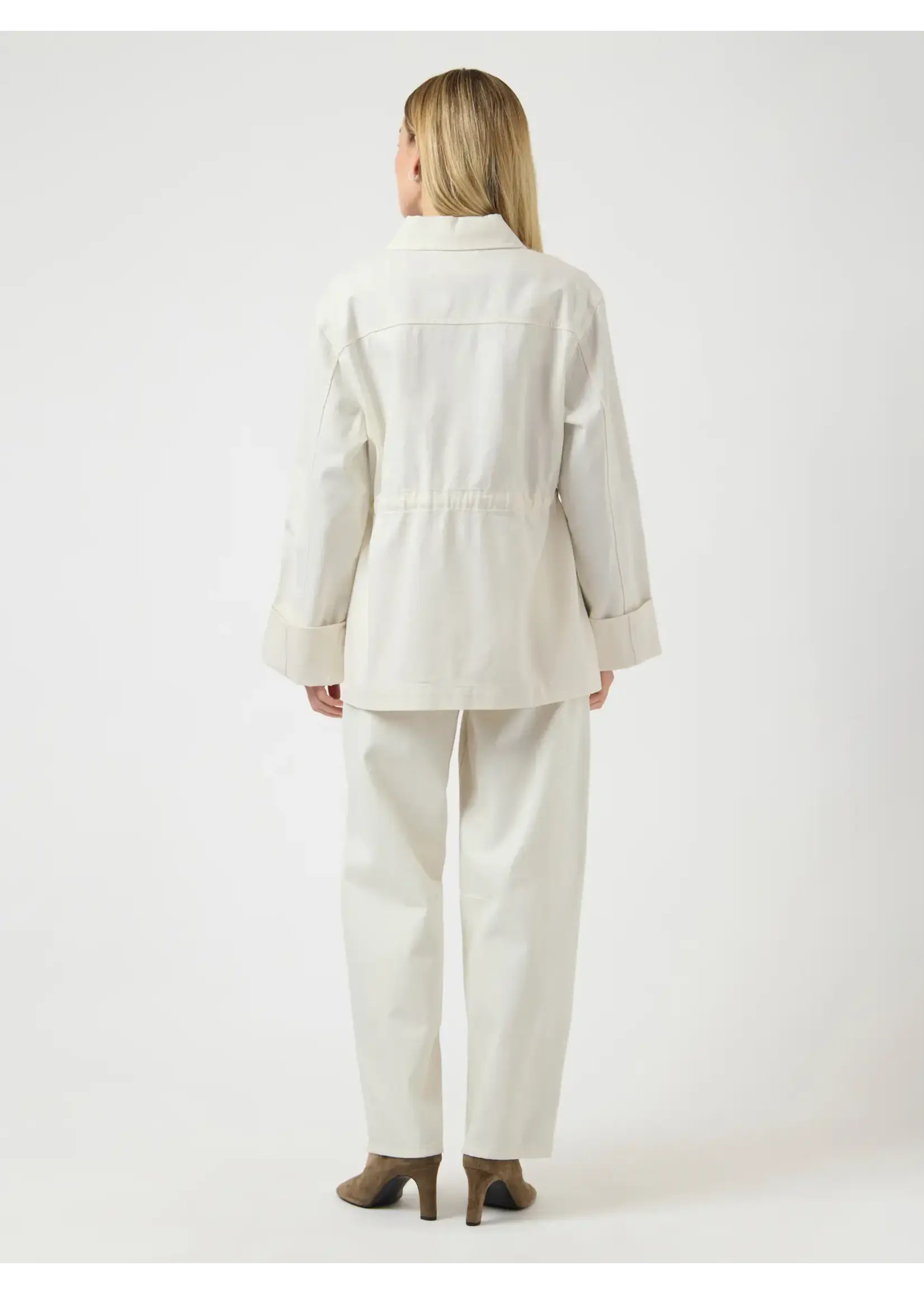 YAS YASLISA MW BARREL ANKLE JEANS WHITE