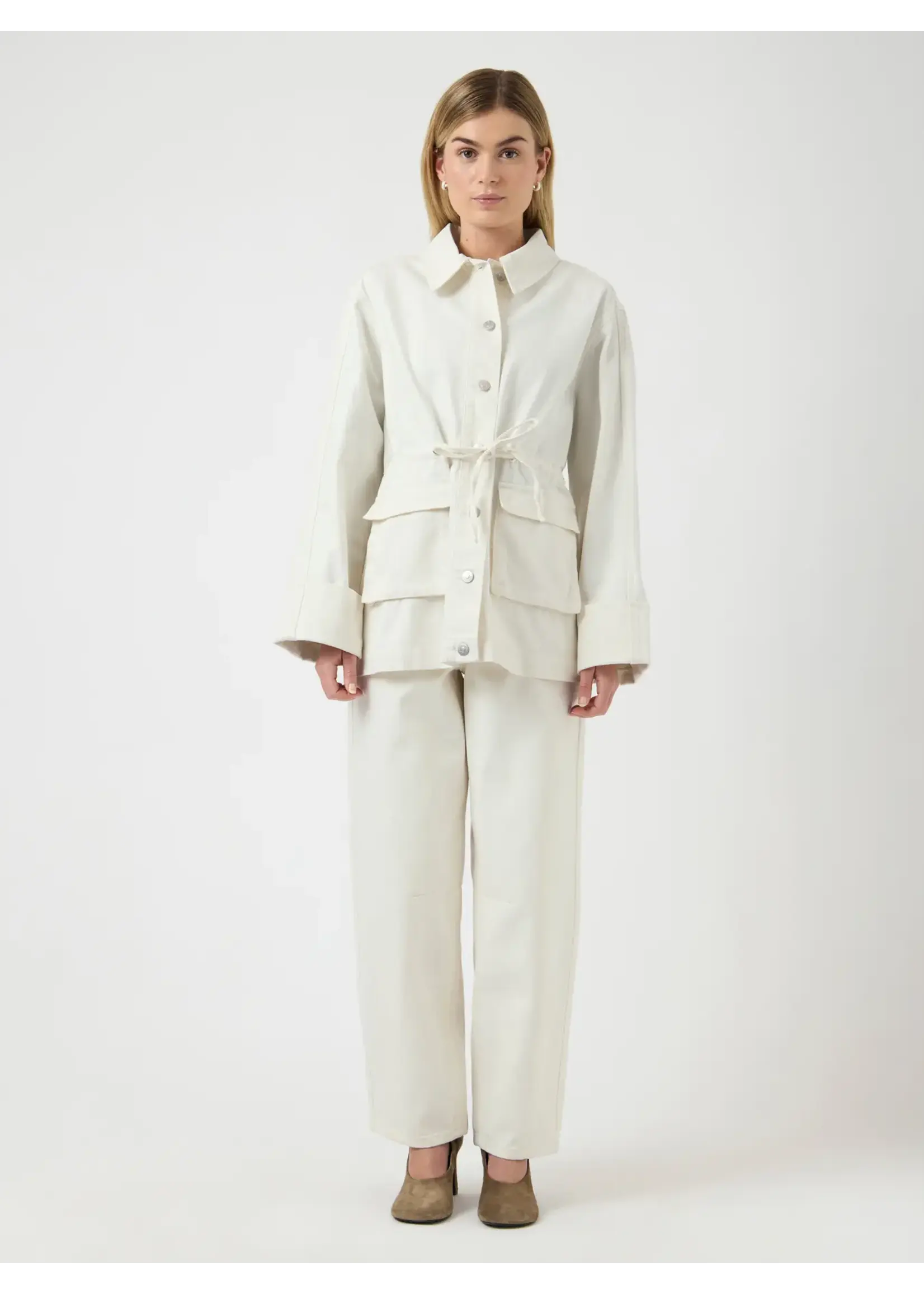 YAS YASLISA MW BARREL ANKLE JEANS WHITE