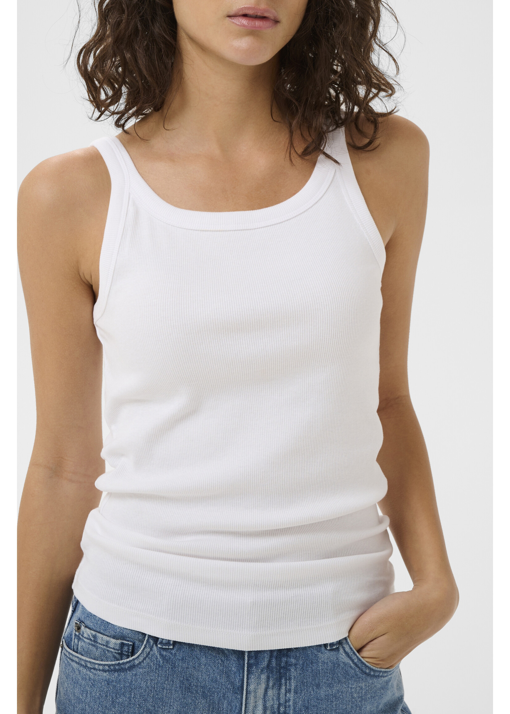 KAFFE CACARNA TANK TOP OPTICAL WHITE