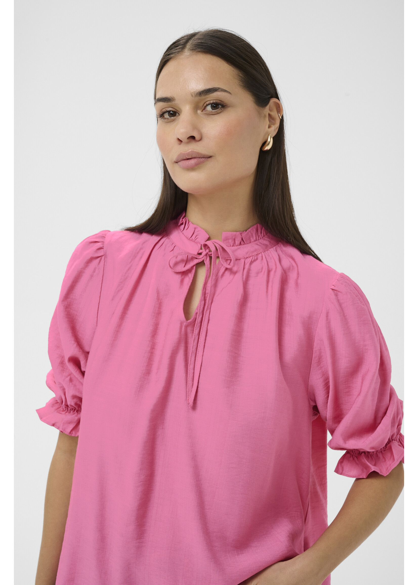 KAFFE KALUFIA FRILL BLOUSE PINK