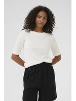 KAFFE KALIZZA BOATNECK SOLID PULLOVER WHITE