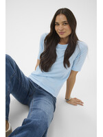 KAFFE KALIZZA BOATNECK SOLID PULLOVER LIGHT BLUE