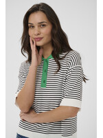 KAFFE KALIZZA POLO KNIT STRIPES BLACK AND WHITE