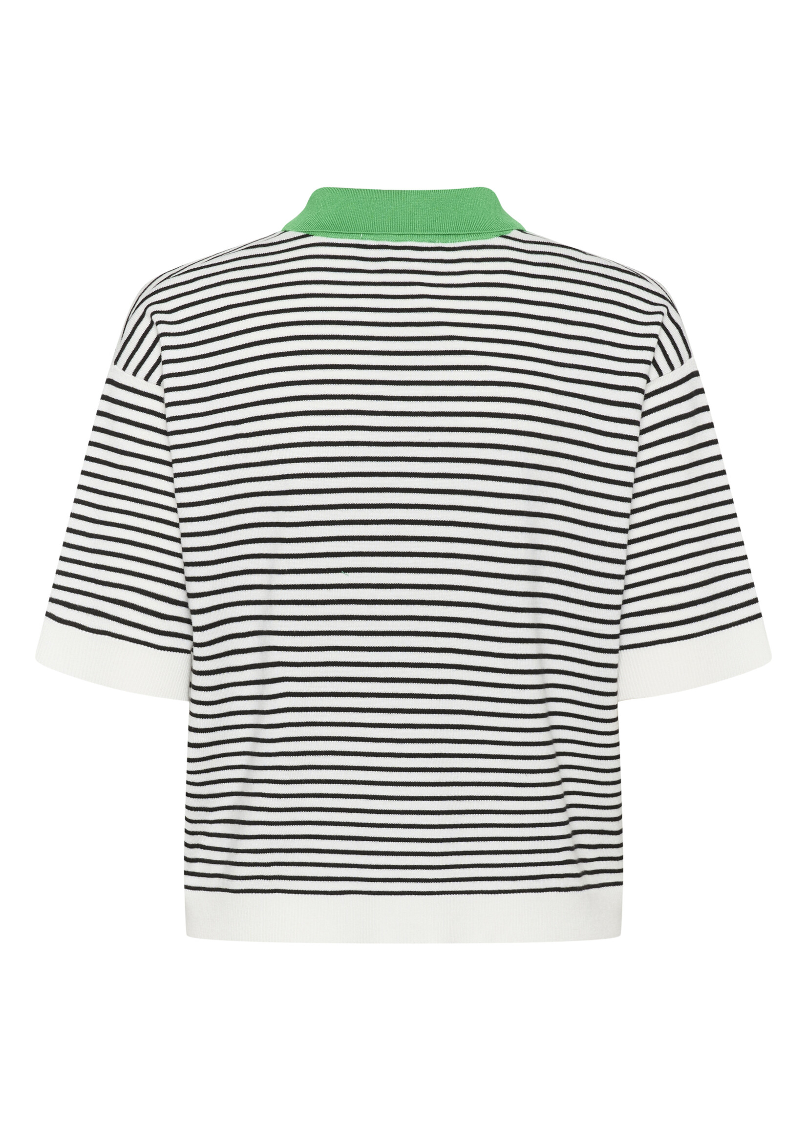 KAFFE KALIZZA POLO KNIT STRIPES BLACK AND WHITE