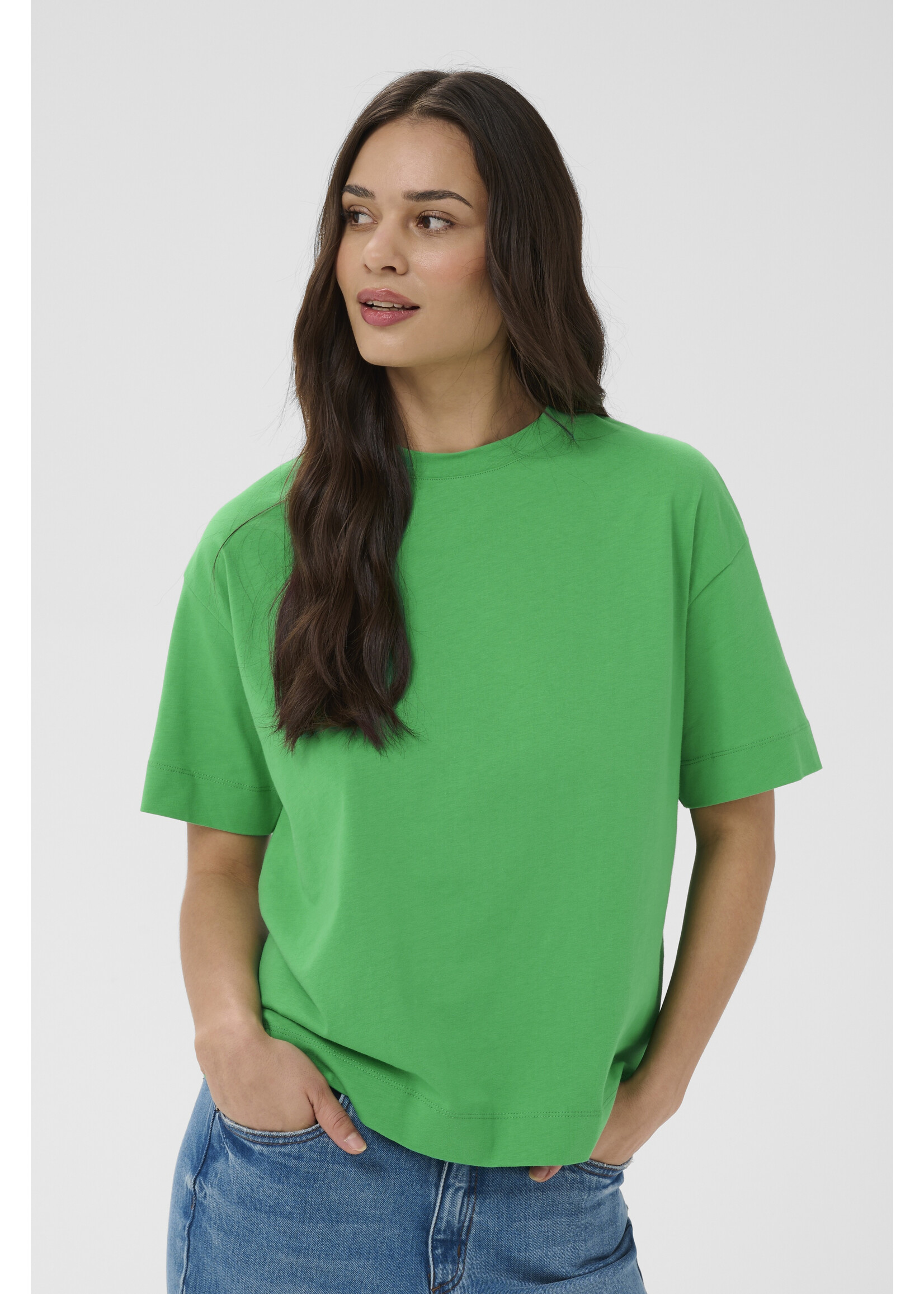 KAFFE KATOMINA T-SHIRT GREEN