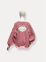 SUPERBUSY SWEATER CUT-OUT BACK STRIPES