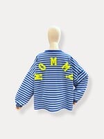 SUPERBUSY NORA SWEATER 'MOMMY' STRIPES BLUE/WHITE