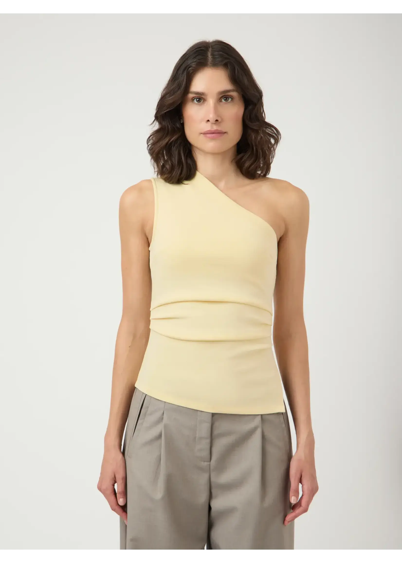 YAS YASVENICE ONE SHOULDER TOP ANISE FLOWER