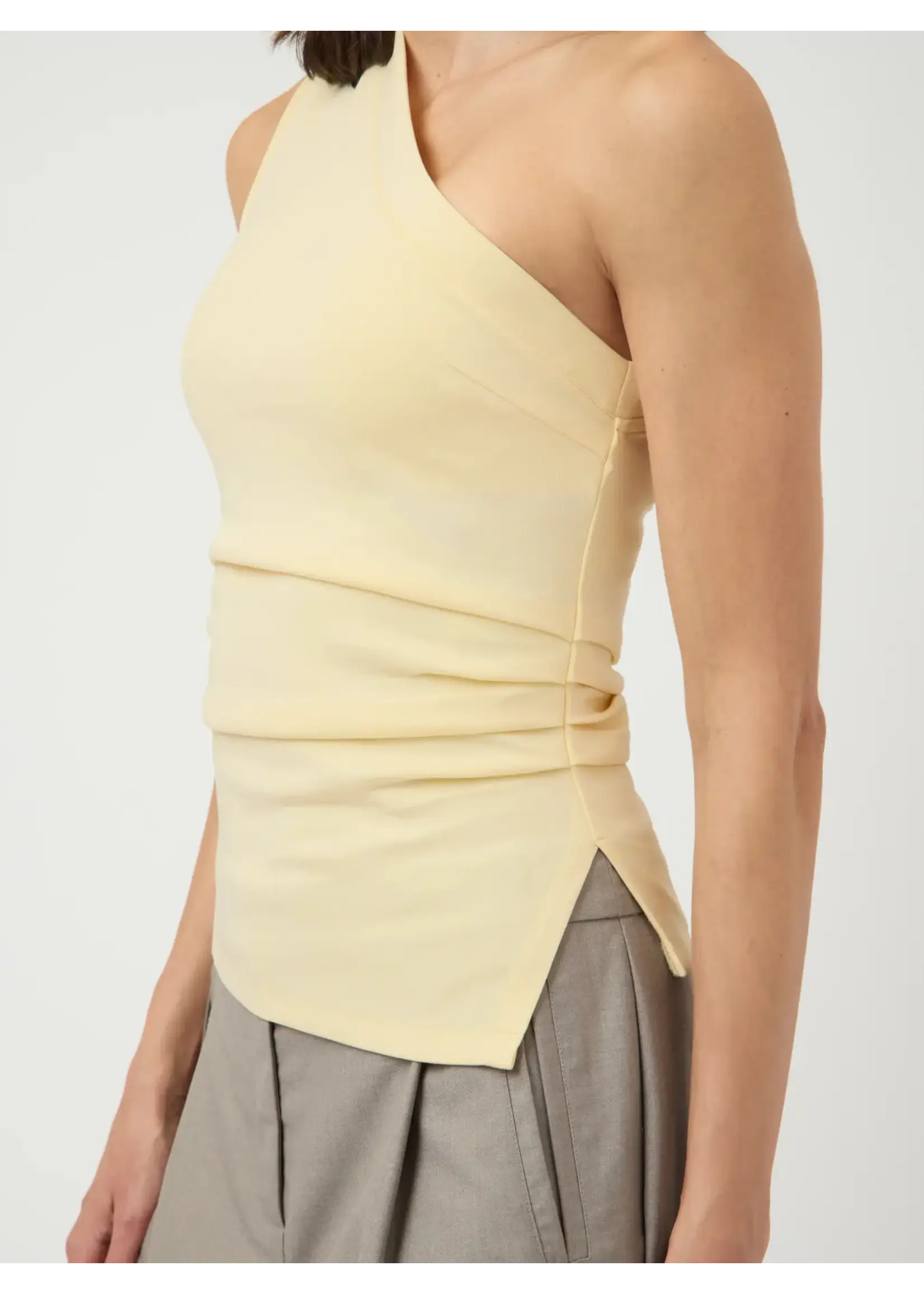 YAS YASVENICE ONE SHOULDER TOP ANISE FLOWER