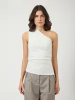 YAS YASVENICE ONE SHOULDER TOP STAR WHITE