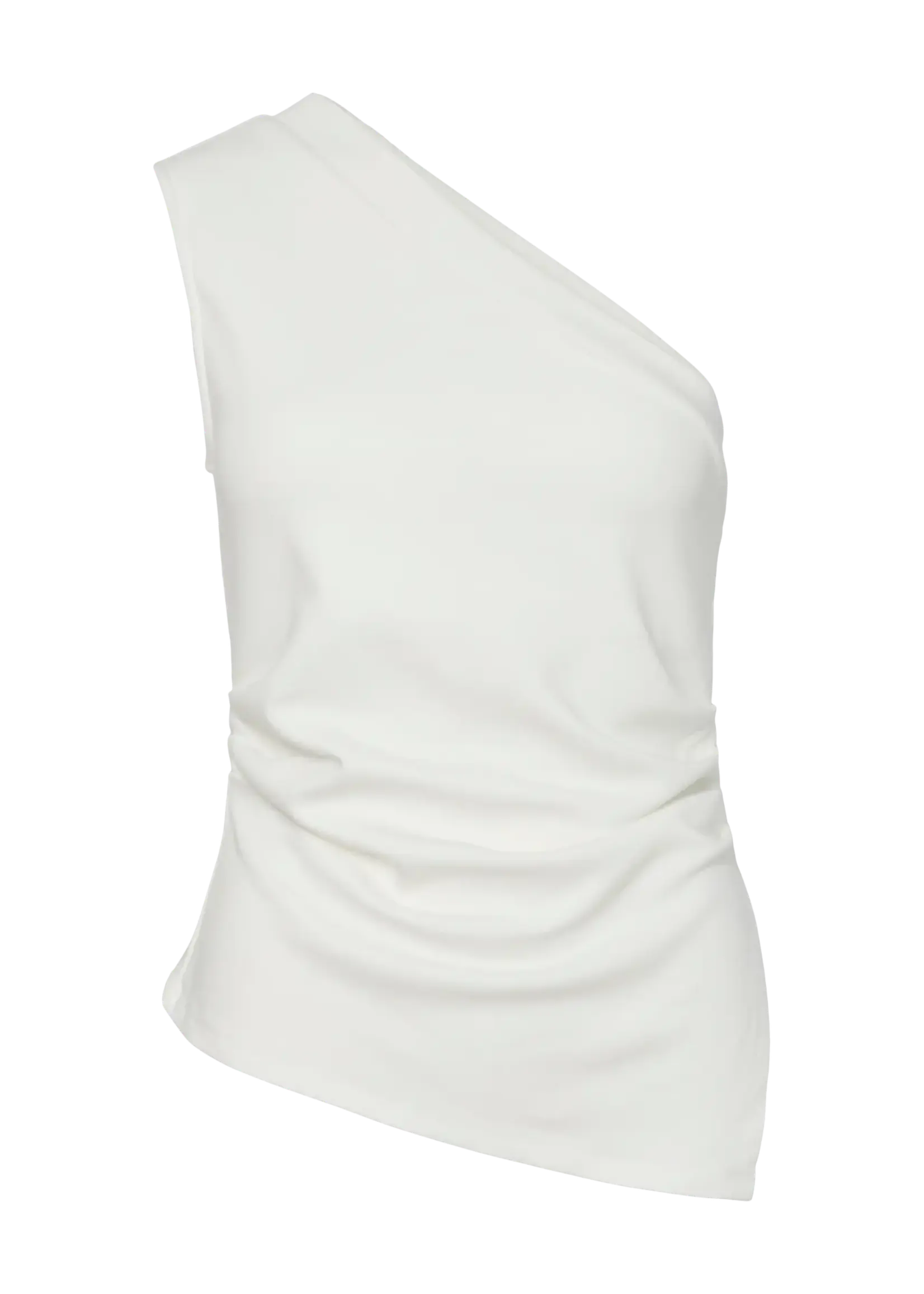 YAS YASVENICE ONE SHOULDER TOP STAR WHITE
