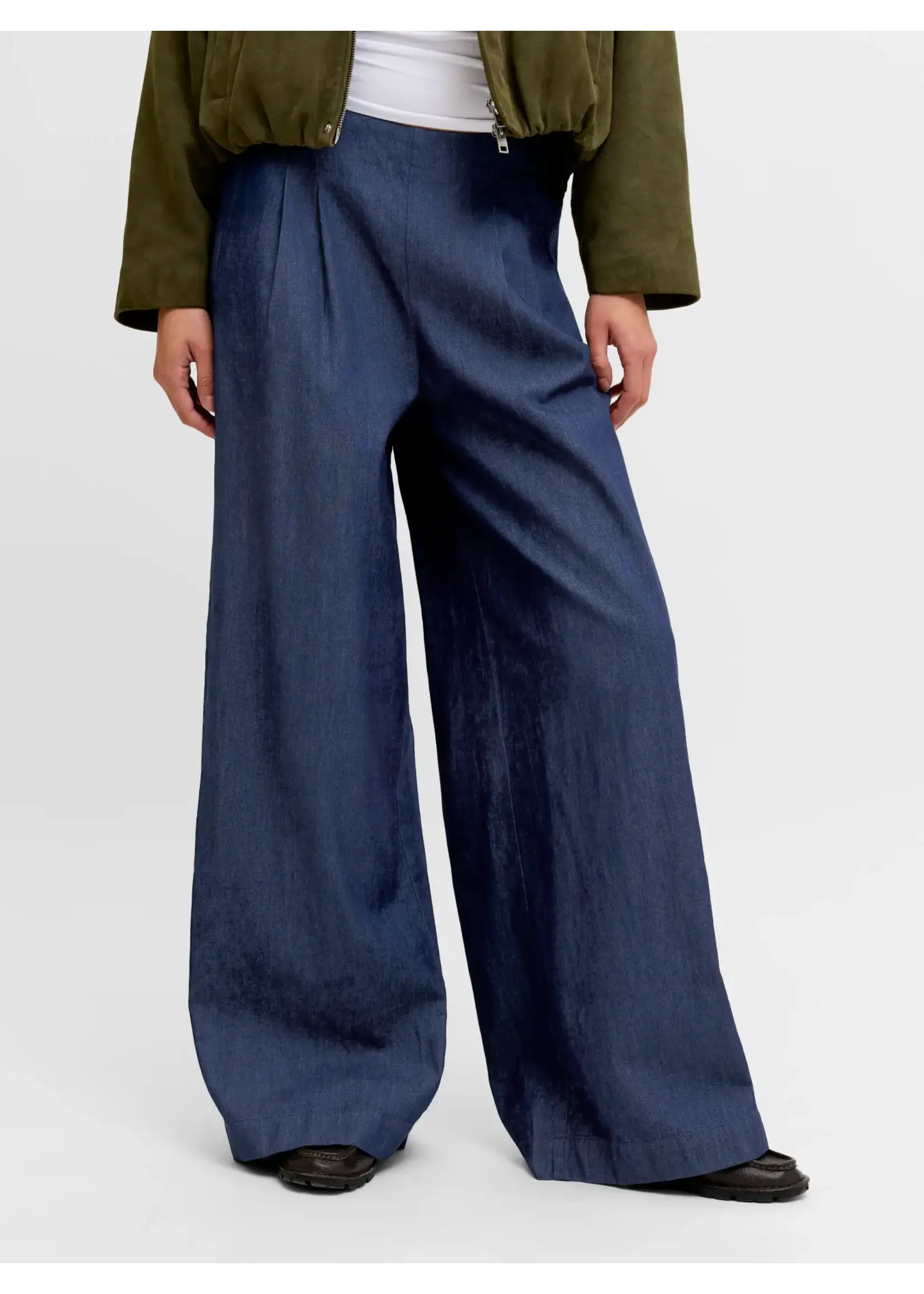 JJXX JXDEBBY CHAMBREY HW WIDE PANTS WVN