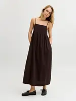JJXX JXALMIRA LINEN BLEND LONG DRESS WVN SEAL BROWN