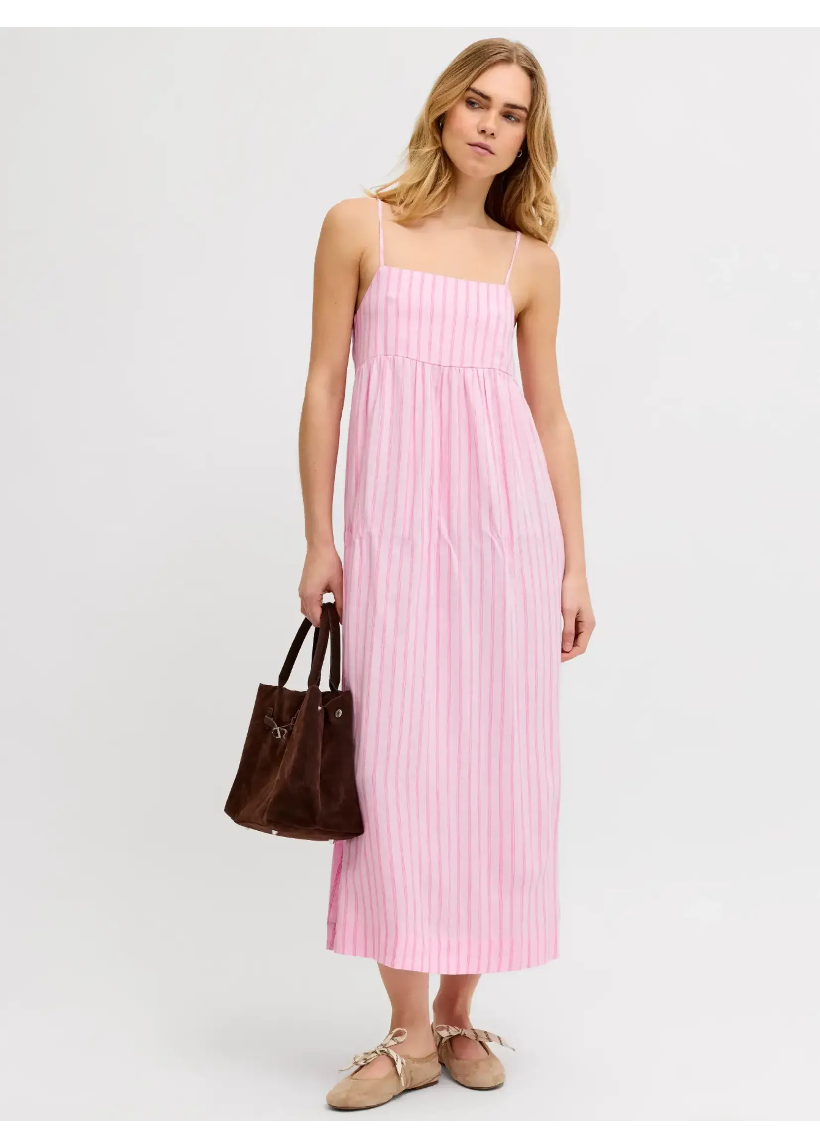 JJXX JXALMIRA LINEN BLEND LONG DRESS WVN PINK LADY