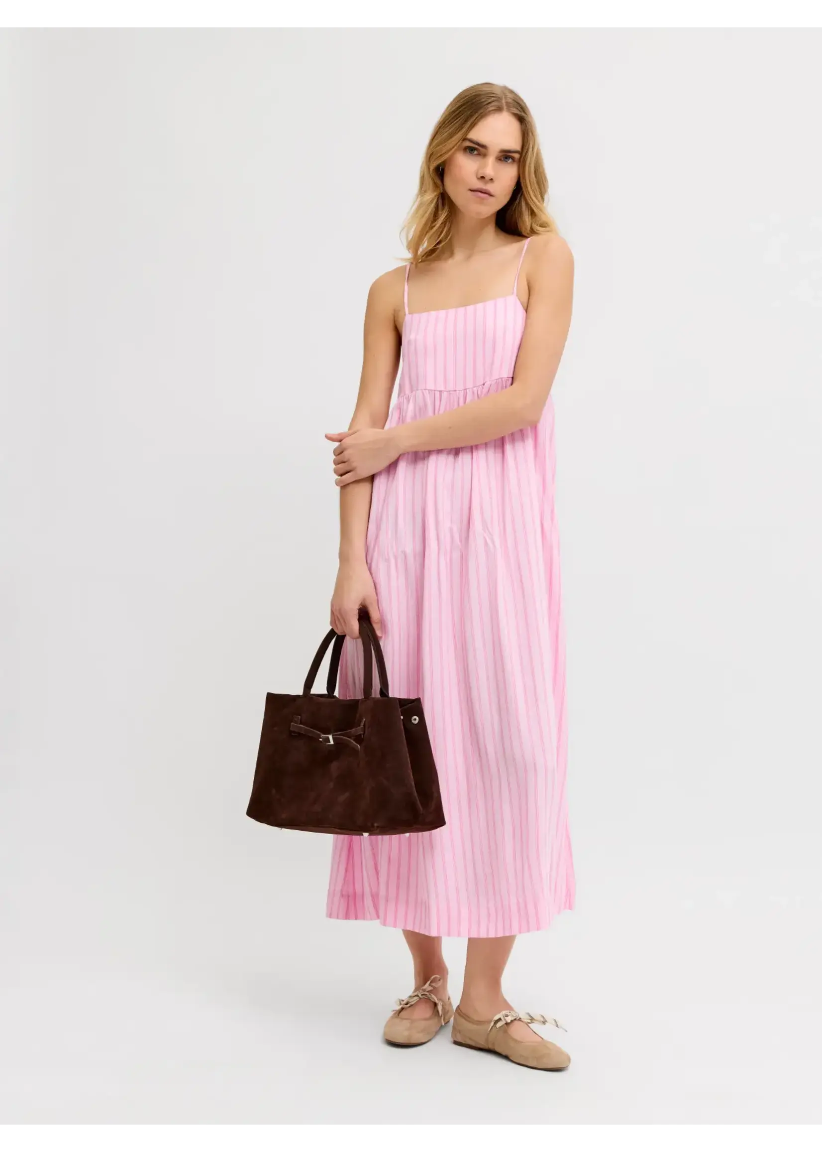 JJXX JXALMIRA LINEN BLEND LONG DRESS WVN PINK LADY