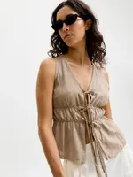 JJXX JXALMIRA LINEN BLEND TIE SL TOP WVN LN.