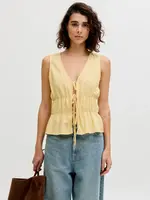 JJXX JXALMIRA LINEN BLEND TIE SL TOP WVN LN