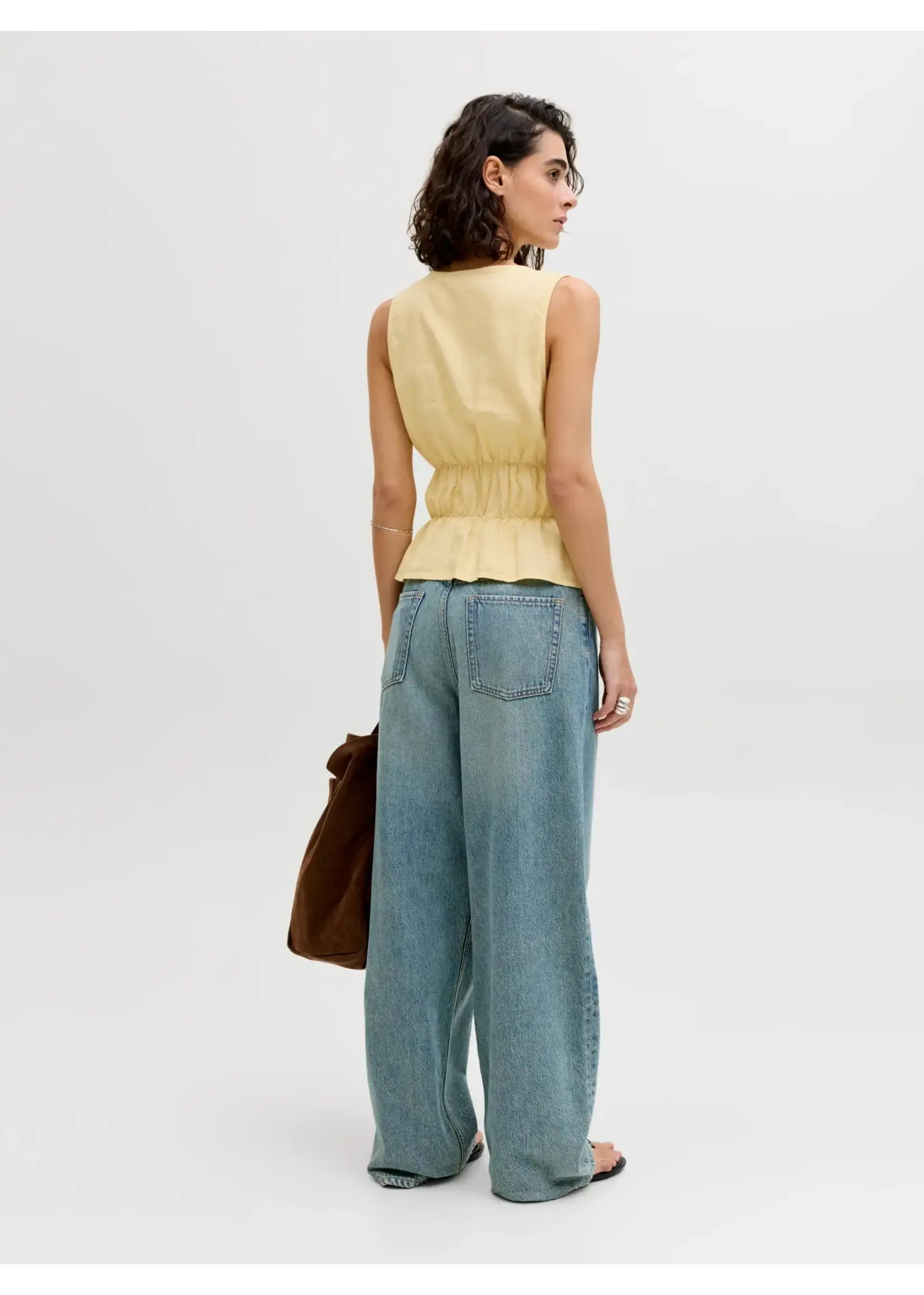 JJXX JXALMIRA LINEN BLEND TIE SL TOP WVN LN