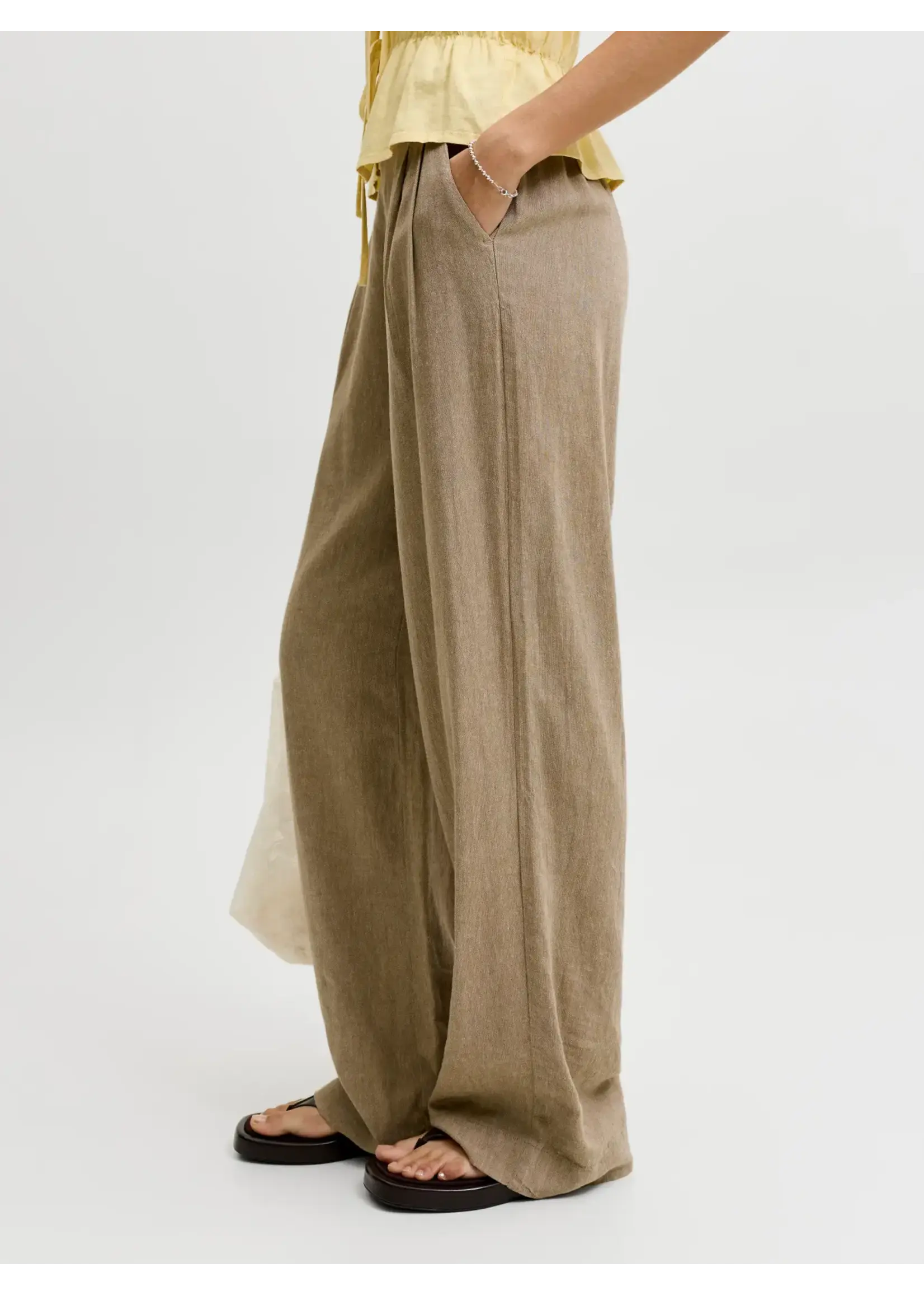 JJXX JXALMIRA LINEN BLEND HW PANT WVN LN SILVER MINK