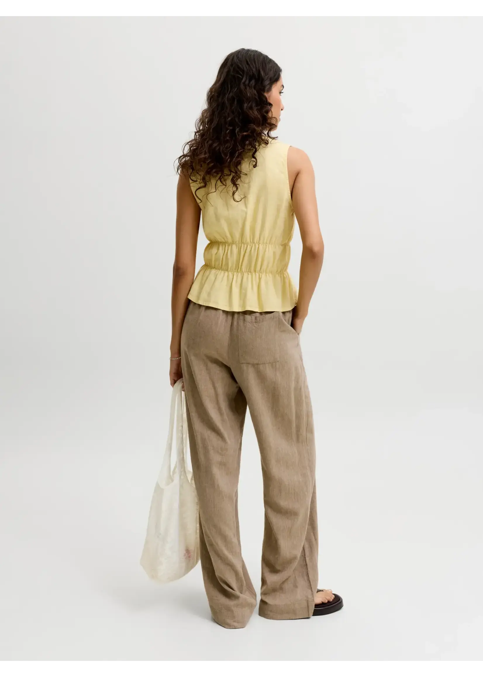 JJXX JXALMIRA LINEN BLEND HW PANT WVN LN SILVER MINK
