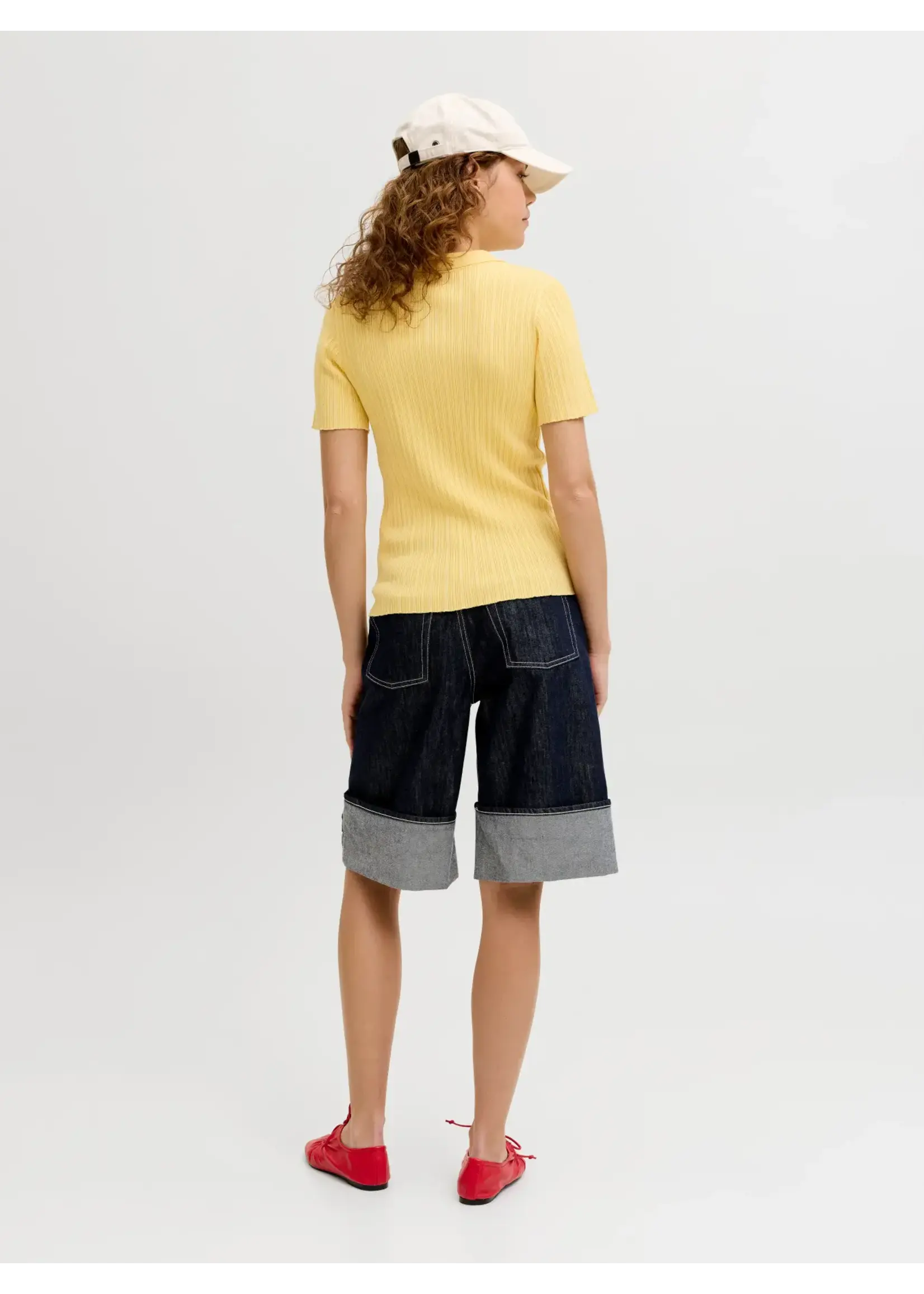 JJXX JXHADLEY TIGHT SS POLO KNIT NOOS SUNLIGHT