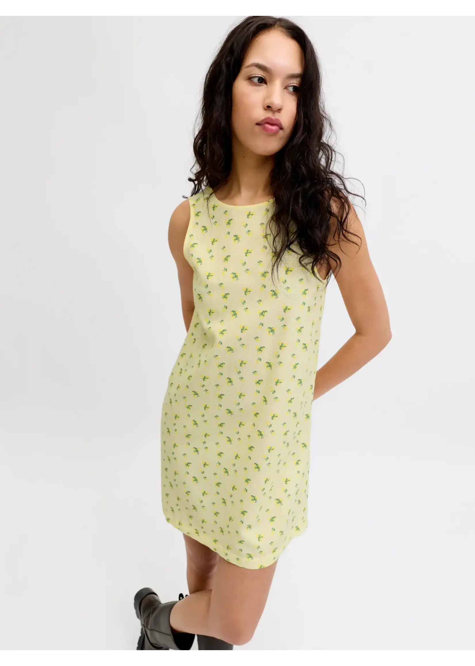 JJXX JXANNIKA SL SHORT DRESS WVN LEMONS