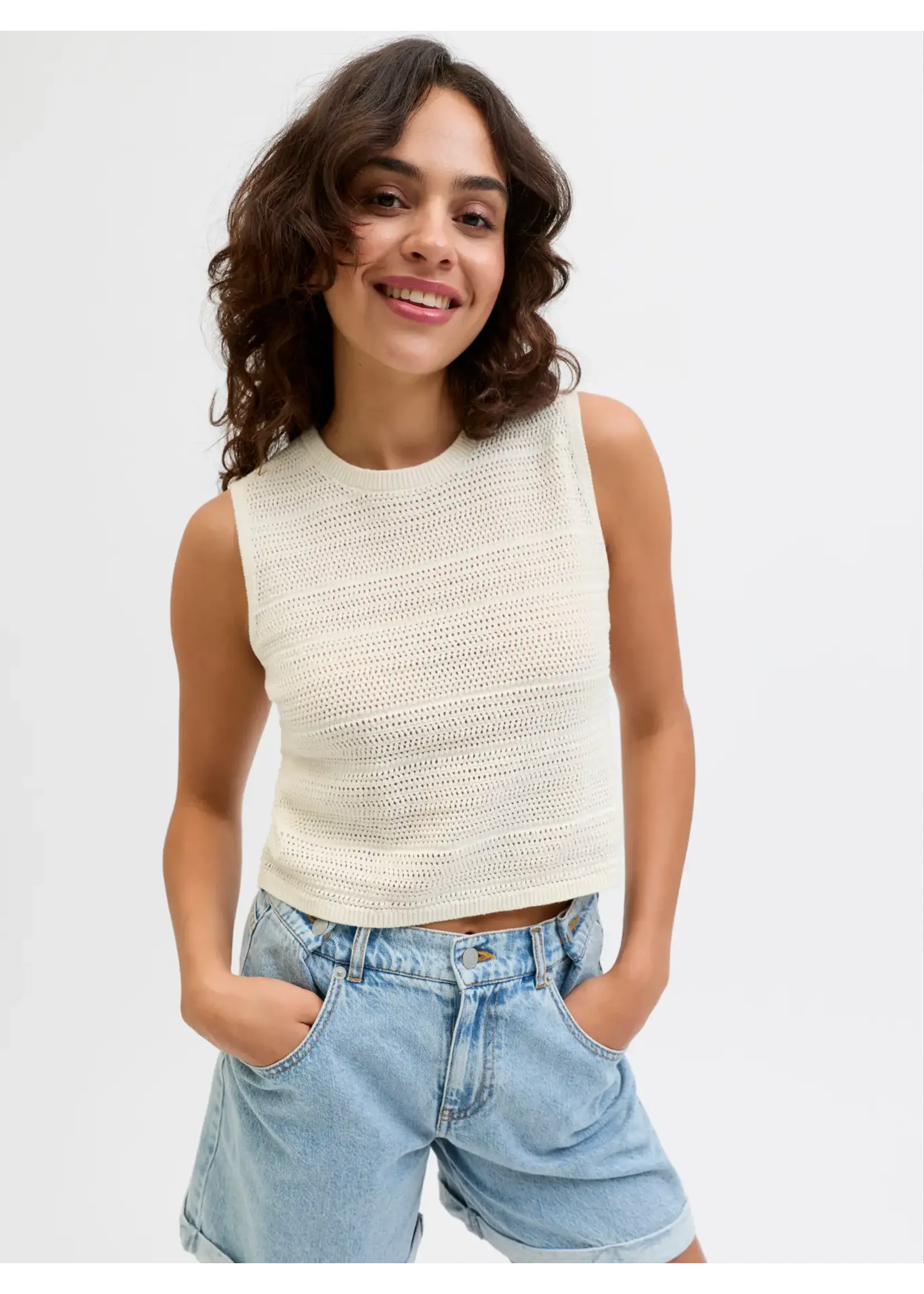 JJXX JXZUSANNAH TOP KNIT VANILLA ICE